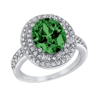 Foto 1 | Anillo West Coast Jewelry De Plata De Ley Con Circonita Cúbica Verde Esmeralda - Venta Internacional.