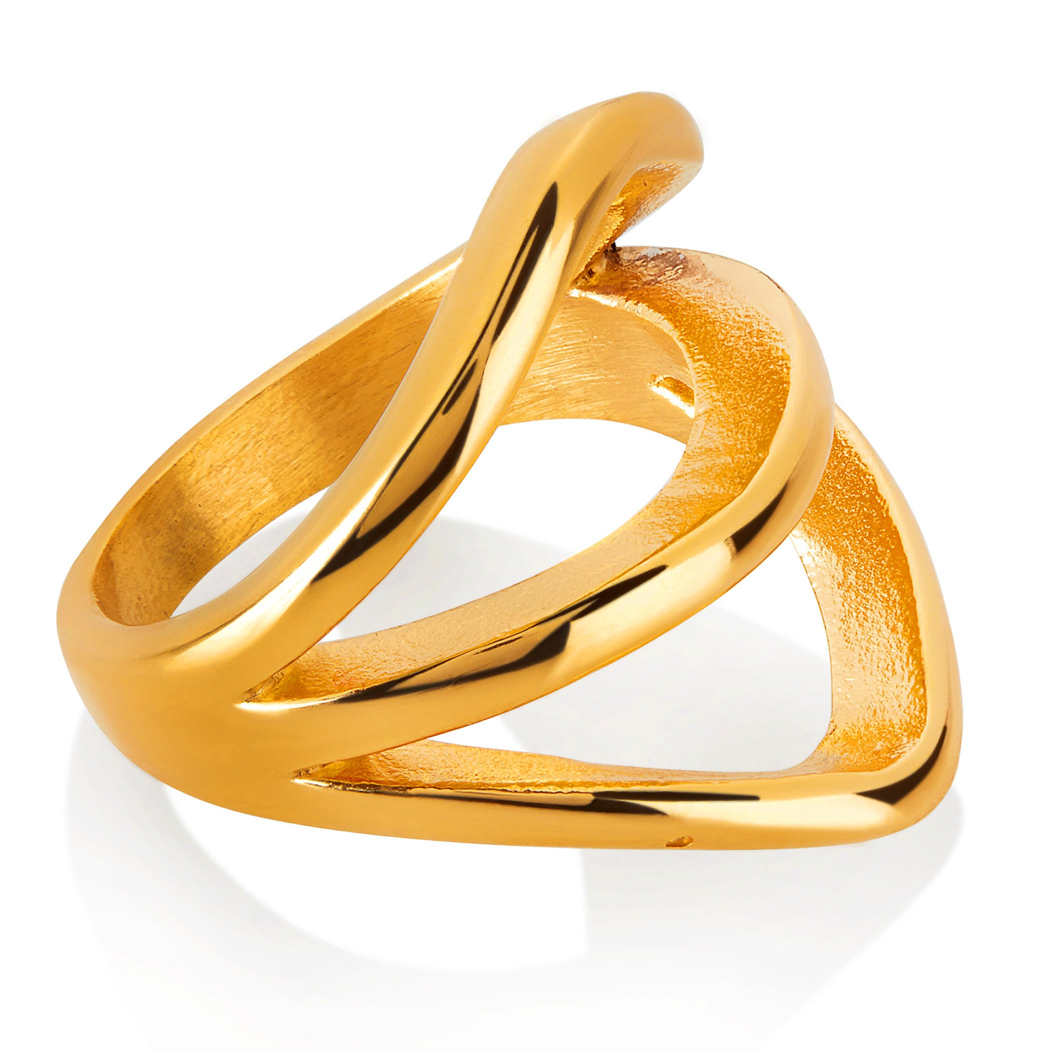 Foto 2 pulgar | Anillo West Coast Jewelry Elya Split Band De Acero Chapado En Oro - Venta Internacional