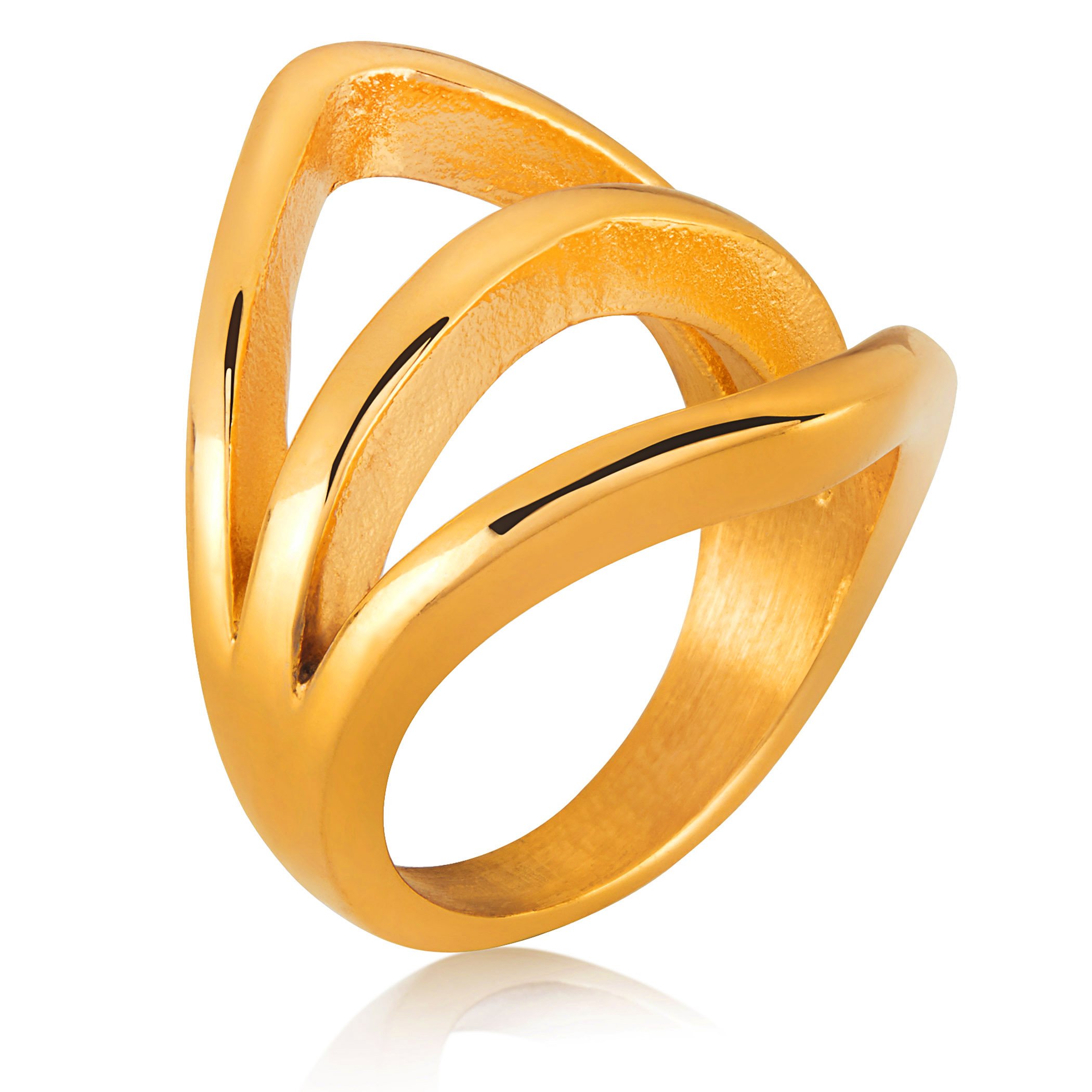 Foto 2 | Anillo West Coast Jewelry Elya Split Band De Acero Chapado En Oro - Venta Internacional