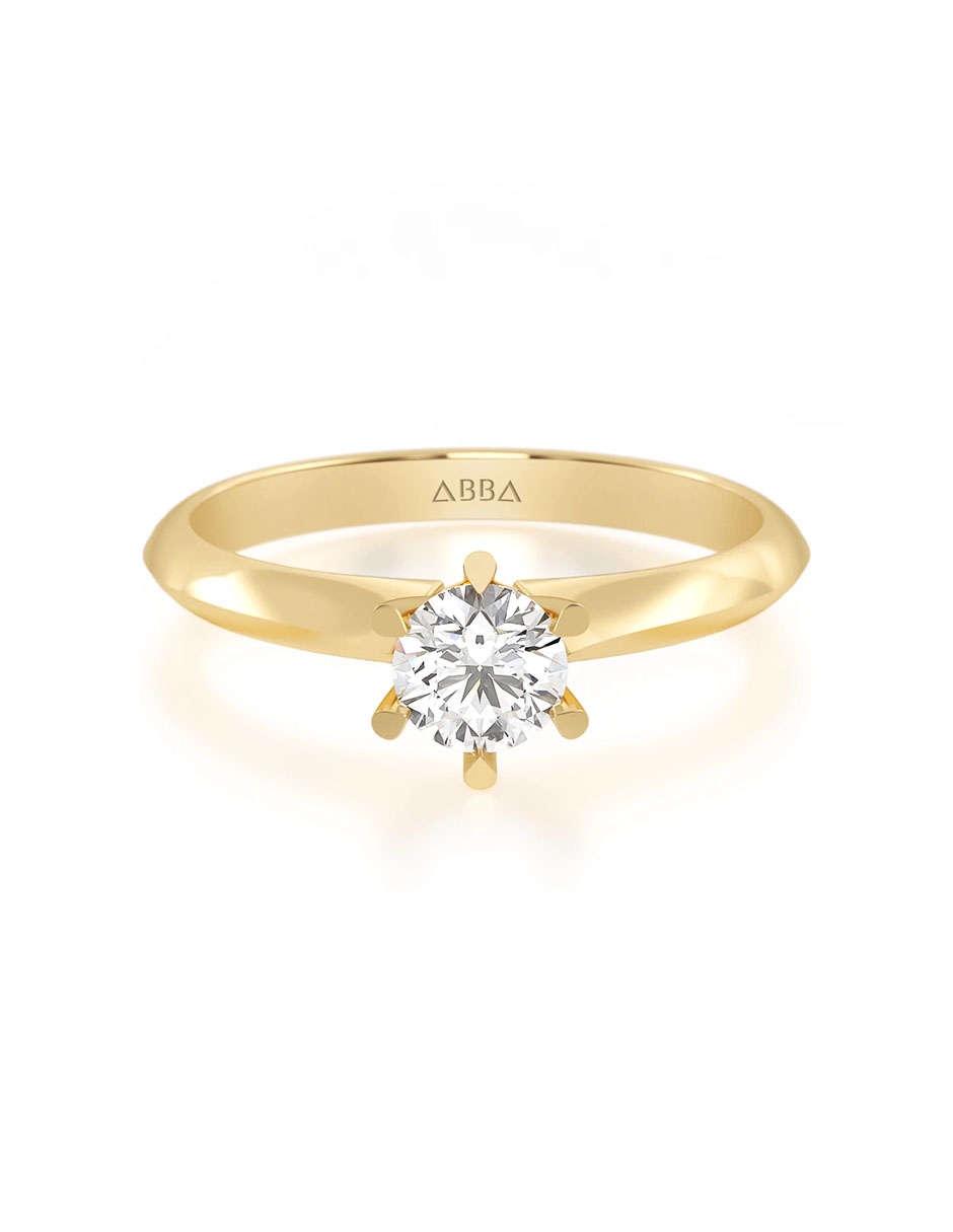 Foto 2 pulgar | Anillo de Compromiso de Oro 10k con Zirconia de 5 mm Talla 8.5