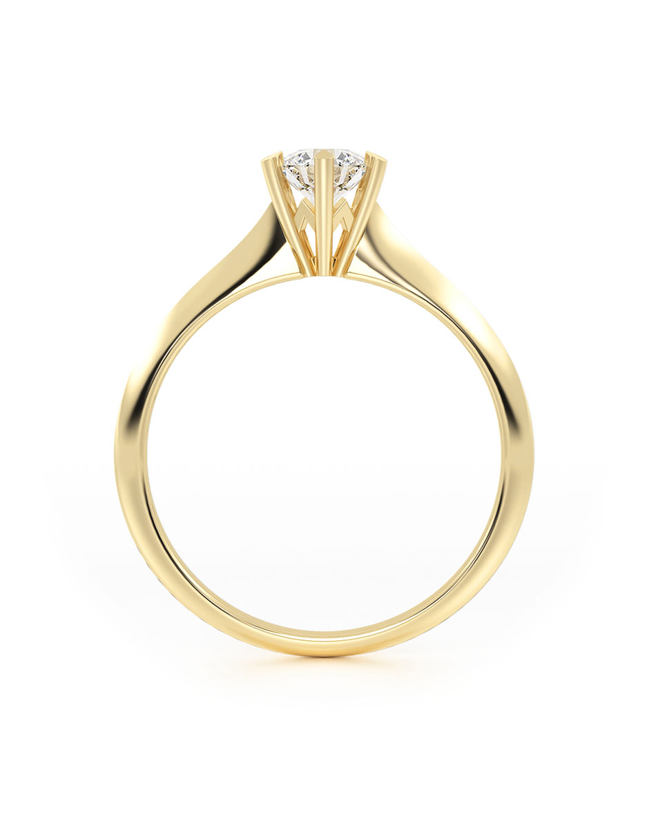 Foto 4 pulgar | Anillo de Compromiso de Oro 10k con Zirconia de 5 mm Talla 8.5