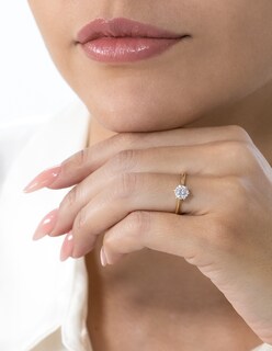 Foto 4 | Anillo de compromiso de oro 10k con zirconia de 5mm Talla 9