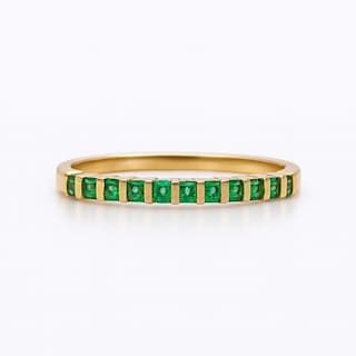 Foto 2 | Anillo Media Churumbela de Oro 14 k Zirconias Verdes Talla 9