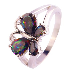 Foto 1 | Anillo Huoguo Chapado En Mariposas De Cobre Moderno Para Mujer - Venta Internacional.