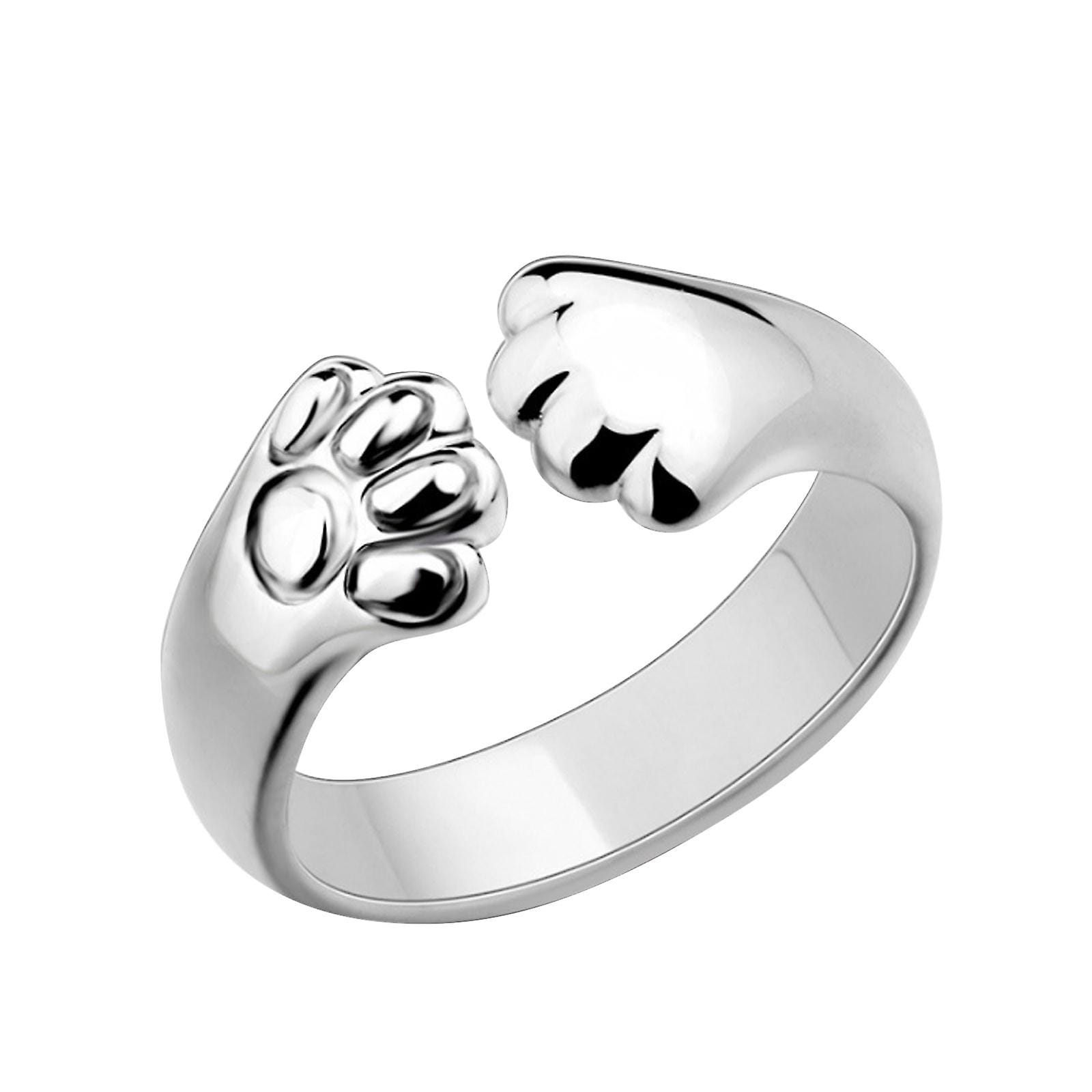 Anillo Huoguo Fashion Creative Con Cola De Gato En Aleación Plateada - Venta Internacional. $355