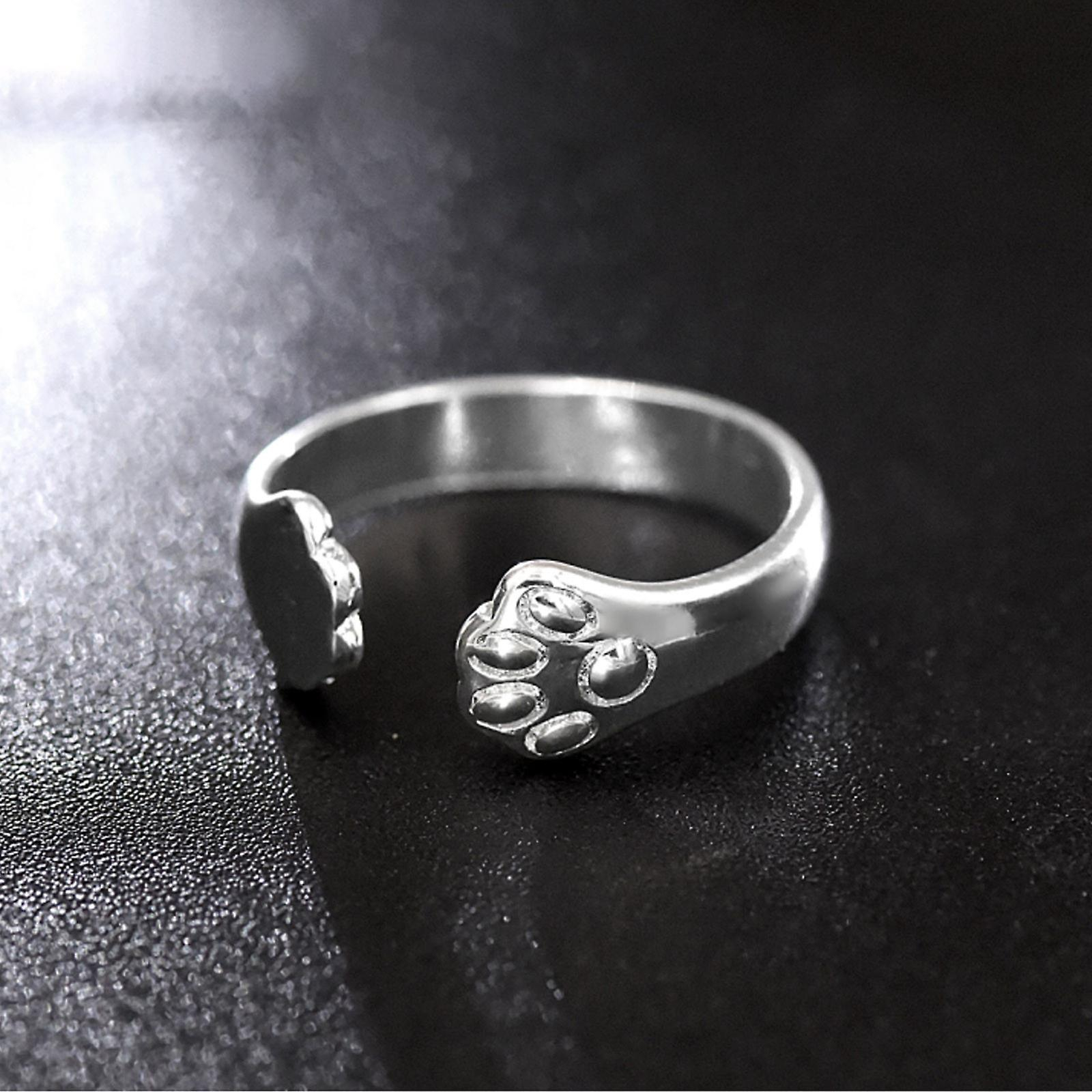 Foto 4 pulgar | Anillo Huoguo Fashion Creative Con Cola De Gato En Aleación Plateada - Venta Internacional.