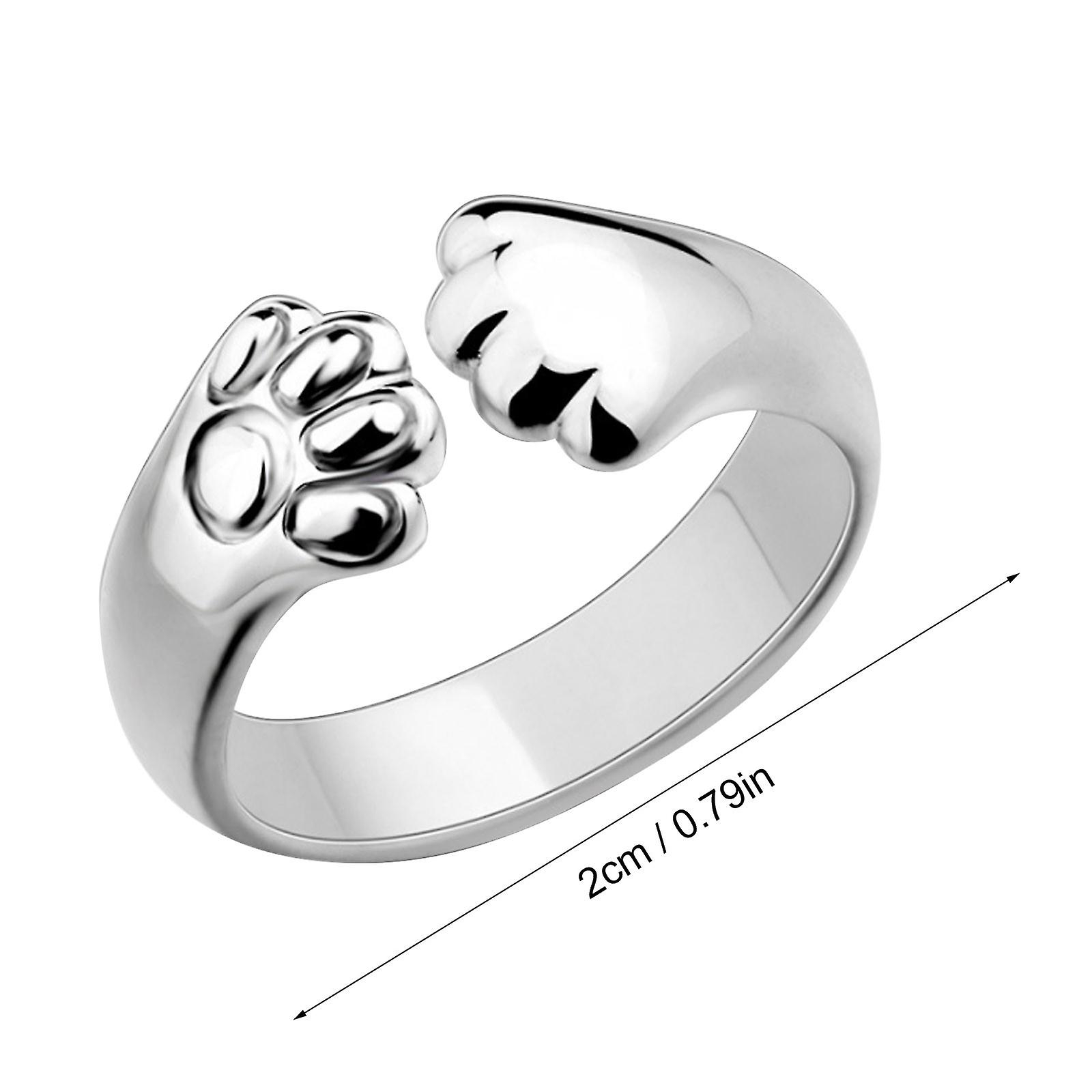 Foto 5 pulgar | Anillo Huoguo Fashion Creative Con Cola De Gato En Aleación Plateada - Venta Internacional.