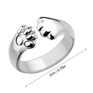 Foto 4 | Anillo Huoguo Fashion Creative Con Cola De Gato En Aleación Plateada - Venta Internacional.