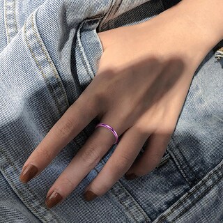 Foto 3 | Anillo Huoguo Fashion Contracted De Metal Fino Pulido A Mano De 2 Mm - Venta Internacional.