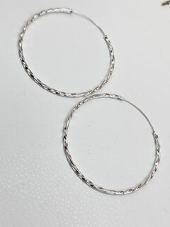Foto 2 | Pendientes De Aro De Plata De Ley 925 Trenzada De 55 Mm - Venta Internacional.