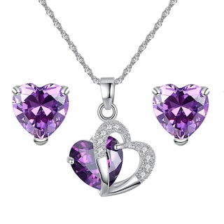 Foto 1 | Conjunto De Joyas Love Crystal Eyes Collar Con Pendientes Colgantes - Venta Internacional.