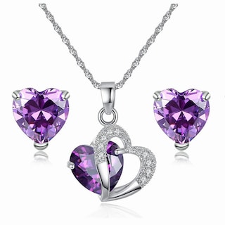 Foto 2 | Conjunto De Joyas Love Crystal Eyes Collar Con Pendientes Colgantes - Venta Internacional.