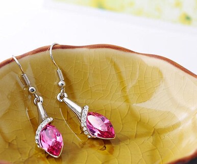 Foto 3 | Pendientes Huoguo Crystal Cut Marquise En Forma De Lágrima Para Mujer - Venta Internacional.