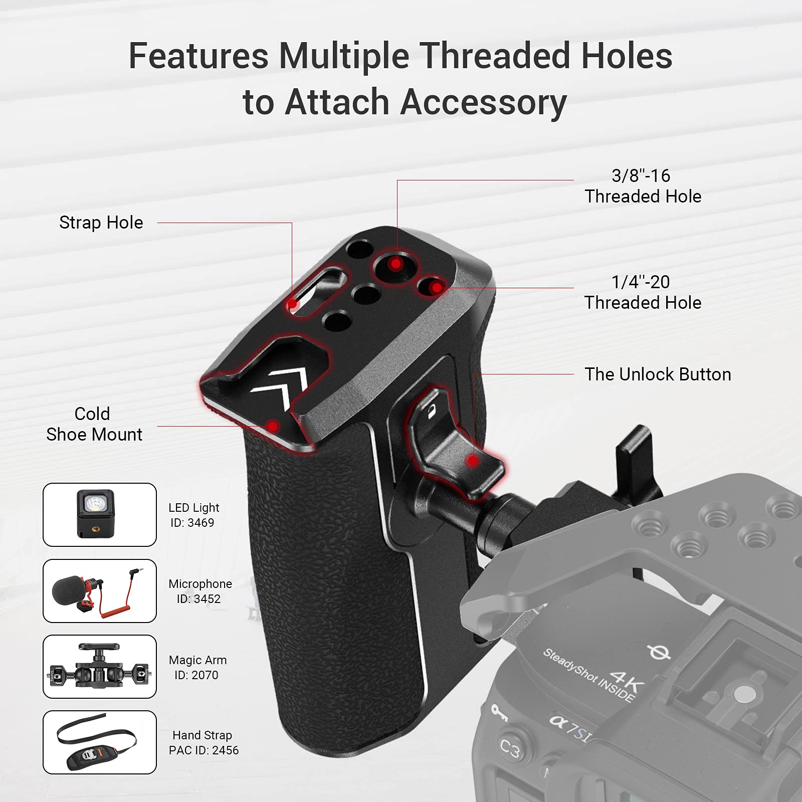 Foto 6 pulgar | Botón Giratorio Nato Handle Smallrig Para Cámara Dlsr - Venta Internacional.