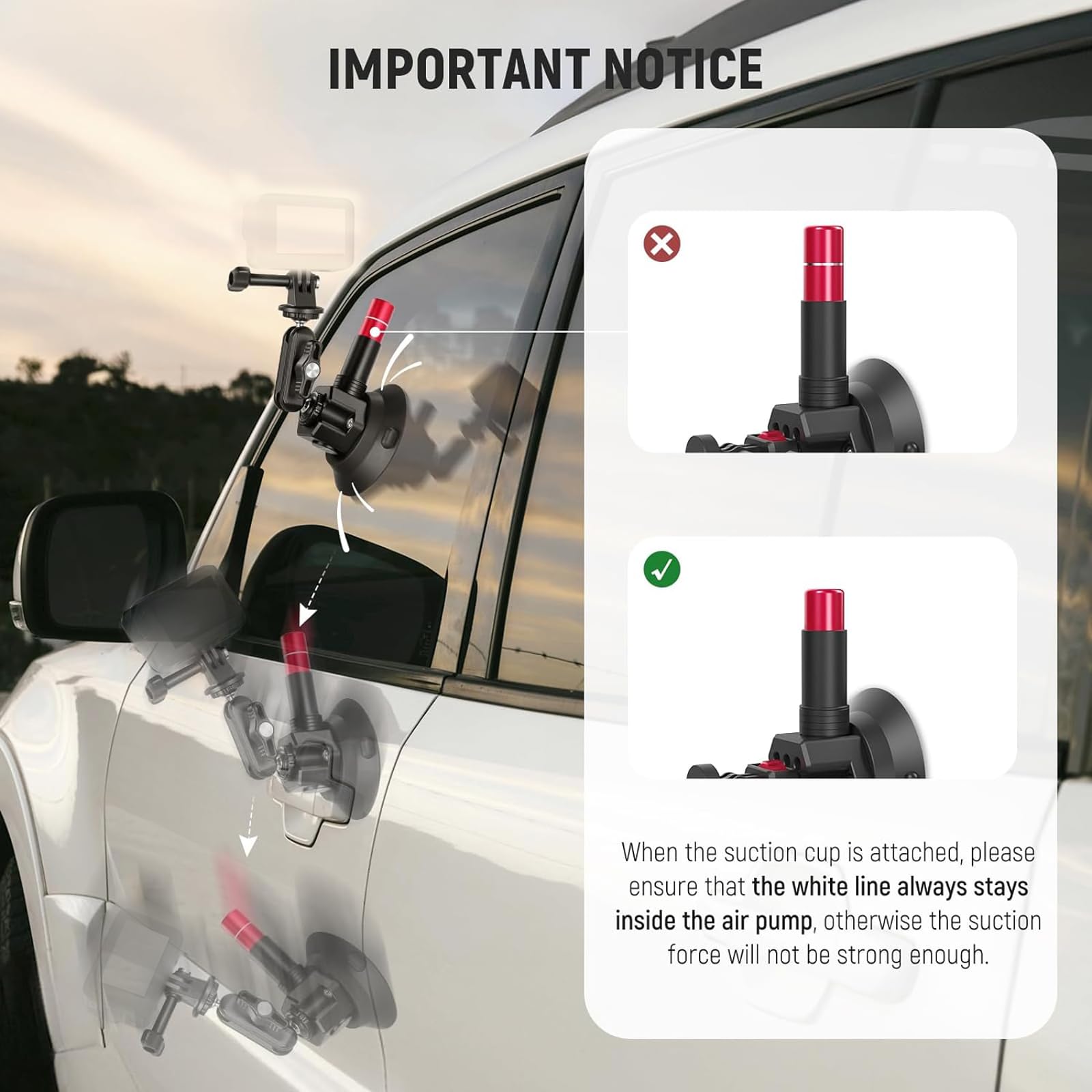 Foto 4 pulgar | Kit De Montaje Para Coche Neewer Con Triple Ventosa Y Mástil De Extensión - Venta Internacional.
