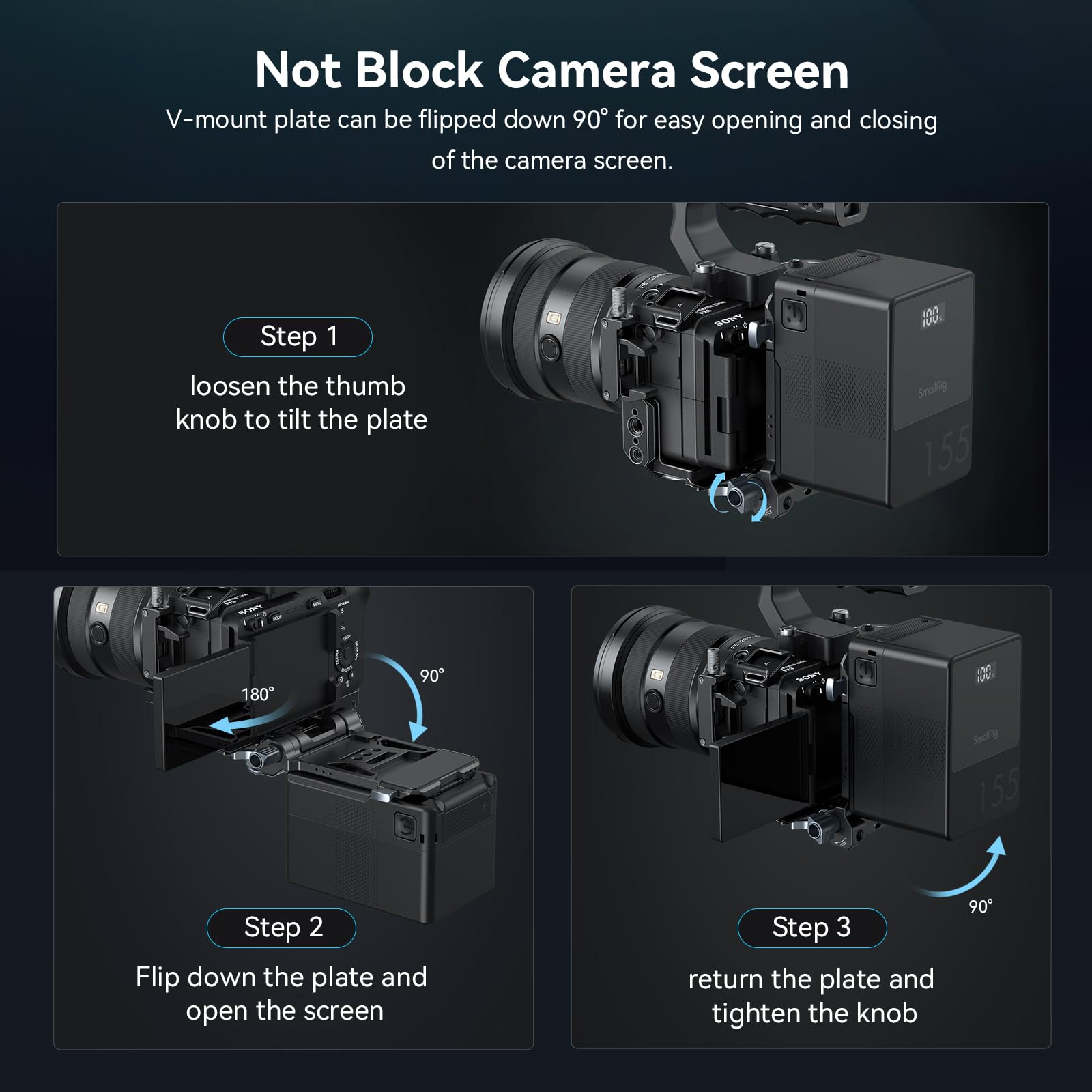 Foto 5 | Placa De Batería V-mount Smallrig Compacta Y Plegable V-lock - Venta Internacional.