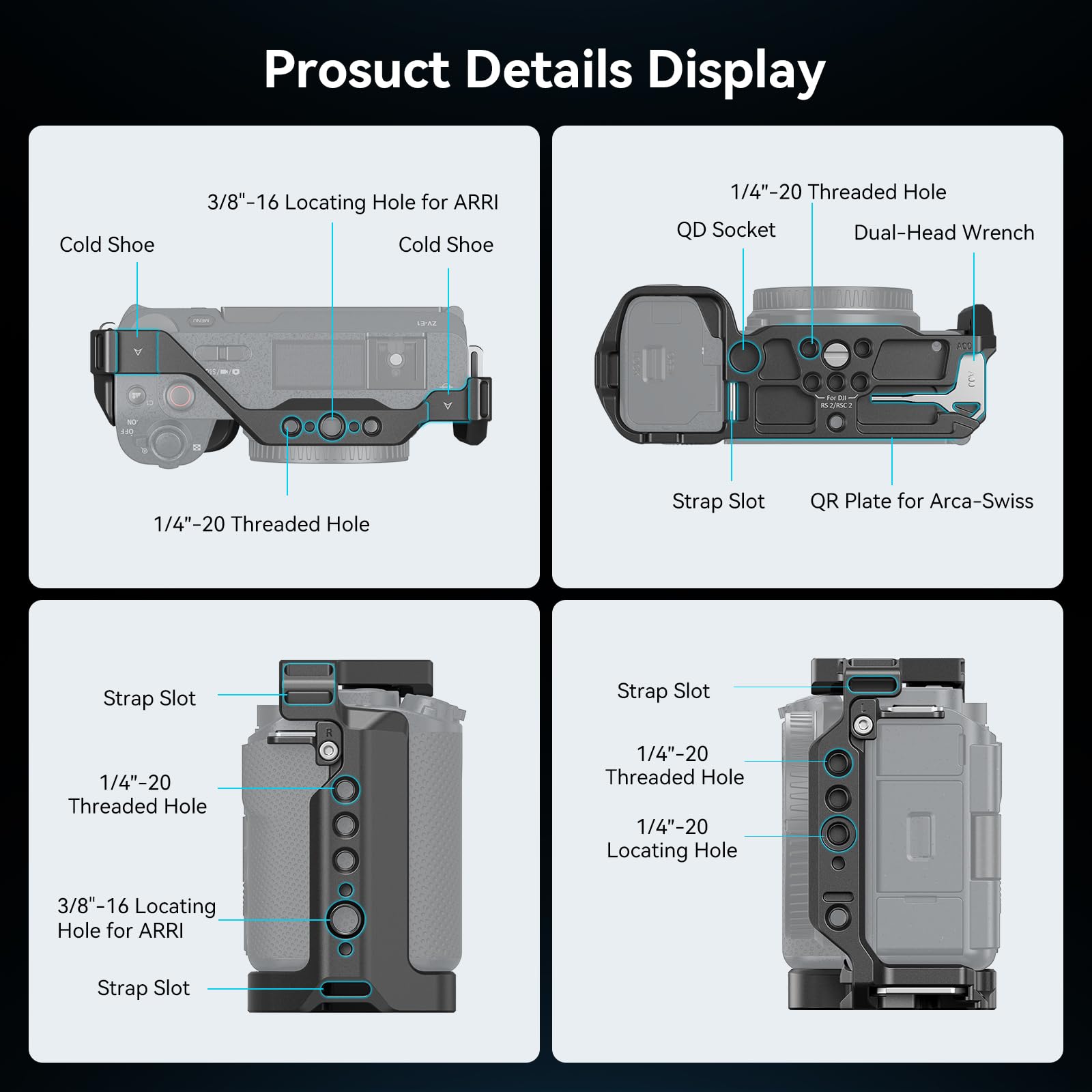 Foto 3 pulgar | Funda De Cámara Smallrig Zv-e1 Para Sony Alpha Zv-e1 Con Accesorios - Venta Internacional.