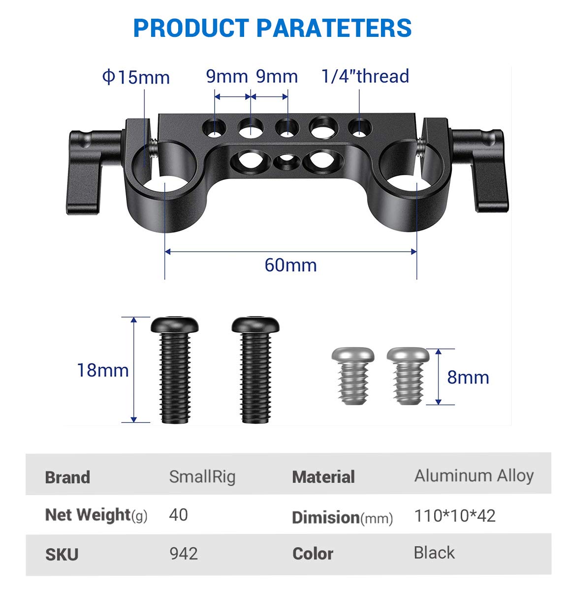 Foto 8 pulgar | Railblock Smallrig Superligero De 15 Mm Con Rosca 1/4-20 - Venta Internacional.