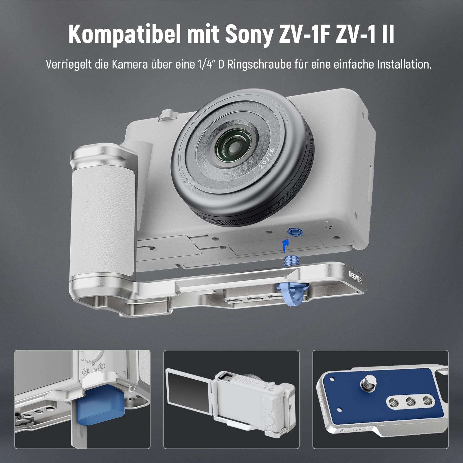 Foto 3 pulgar | Neewer Zv-1f Zv-1 Ii De Placa L Compatible Con Sony Silver Ca030w - Venta Internacional.