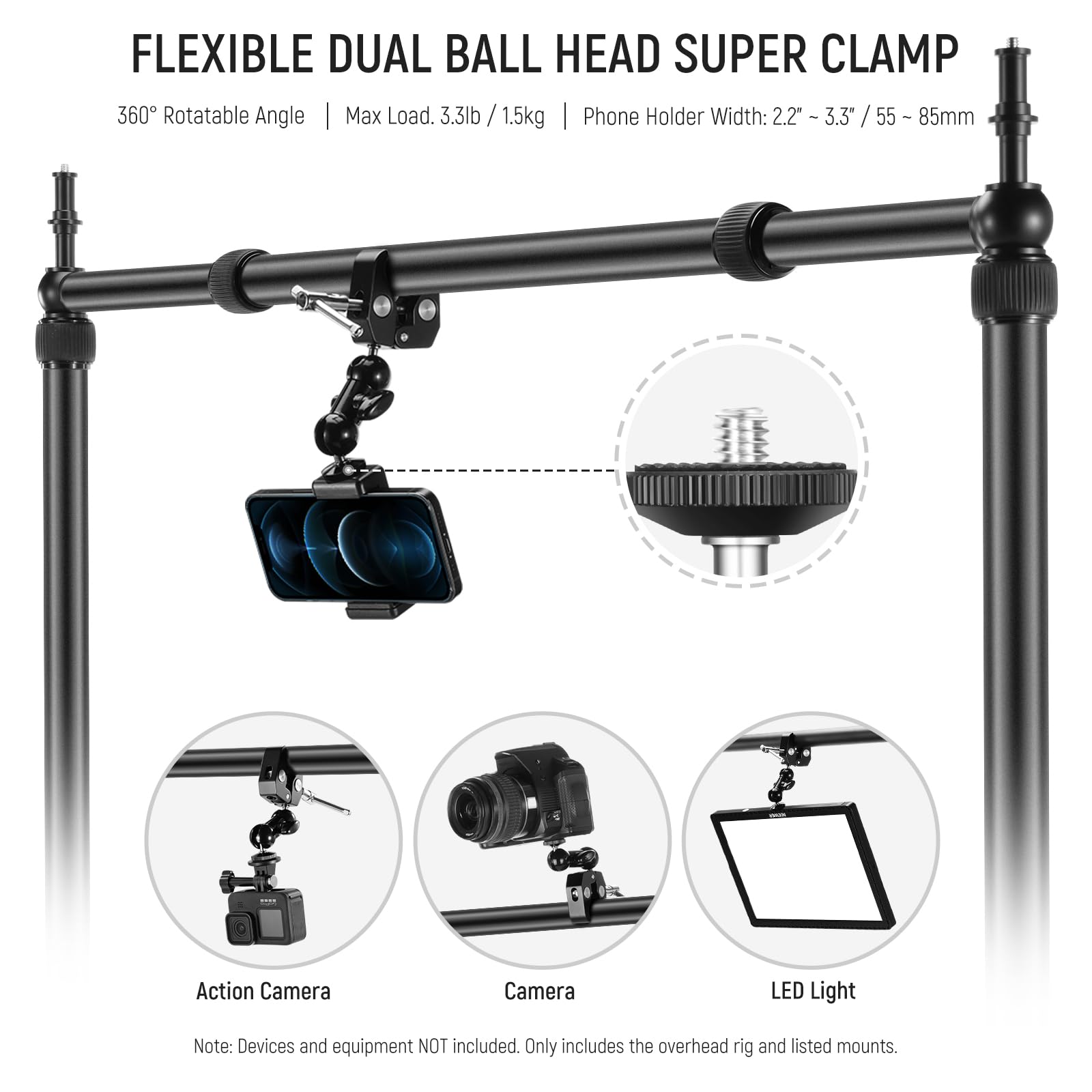 Foto 5 pulgar | Soporte Para Cámara Trasera Neewer Nk002, Carga Máxima De 12 Kg - Venta Internacional.