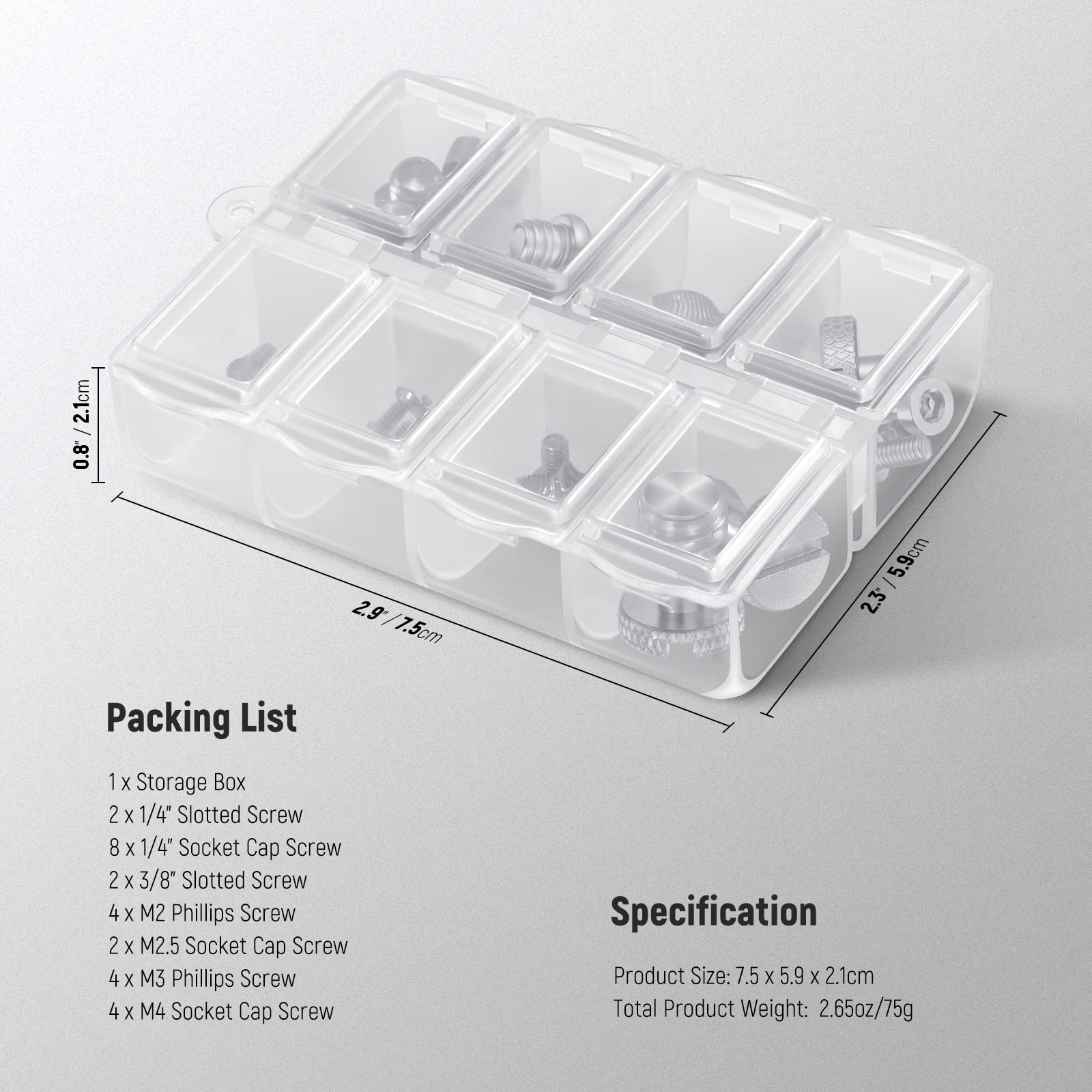 Foto 7 | Juego De Tornillos De Cámara Neewer Ua002 26pcs Para Equipos De Fotografía - Venta Internacional.