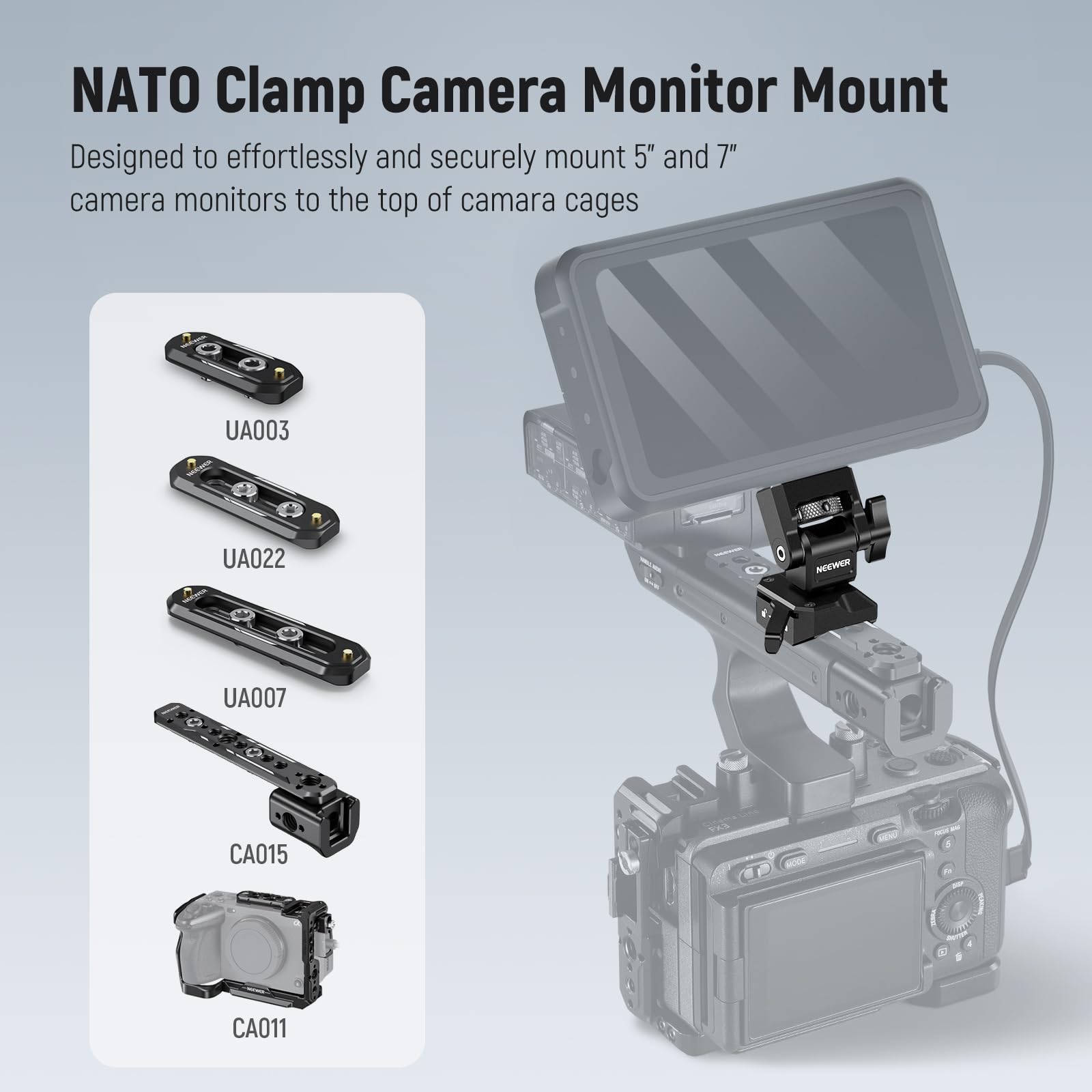 Foto 4 pulgar | Soporte Para Cámara Y Monitor Neewer Qr Nato, Pinza Para 5 Y 7 Campos - Venta Internacional.