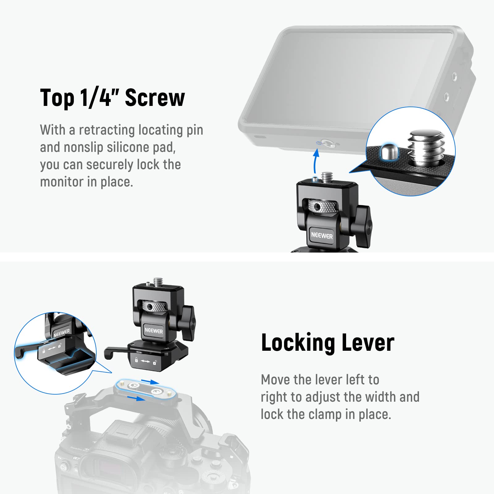 Foto 5 | Soporte Para Cámara Y Monitor Neewer Qr Nato, Pinza Para 5 Y 7 Campos - Venta Internacional.