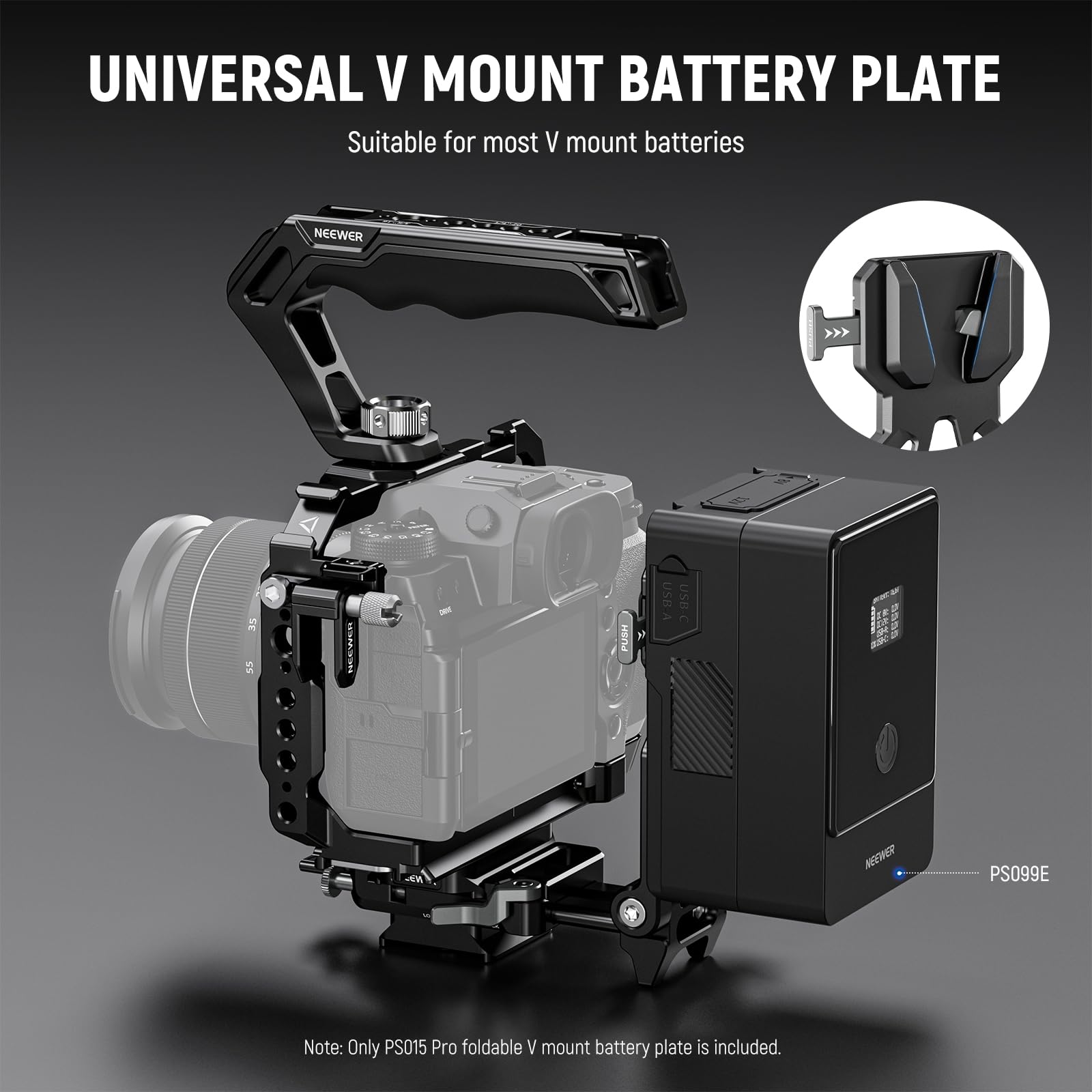 Foto 2 | Placa De Batería Plegable Con Montaje En V Para Cámara Y Vídeo Neewer - Venta Internacional.