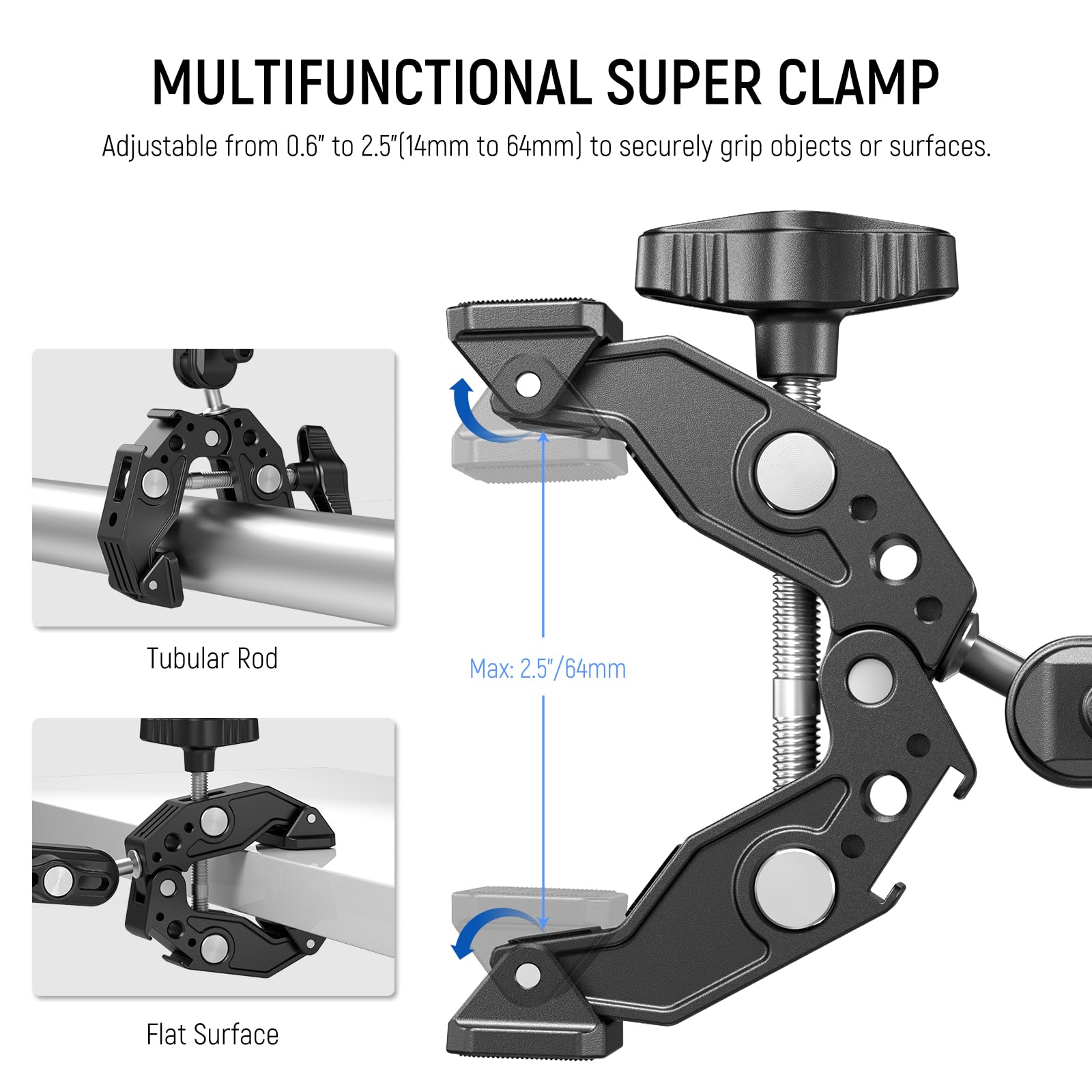Foto 3 | Soporte Para Cámara Neewer Double Super Clamp Con Magic Arm - Venta Internacional.