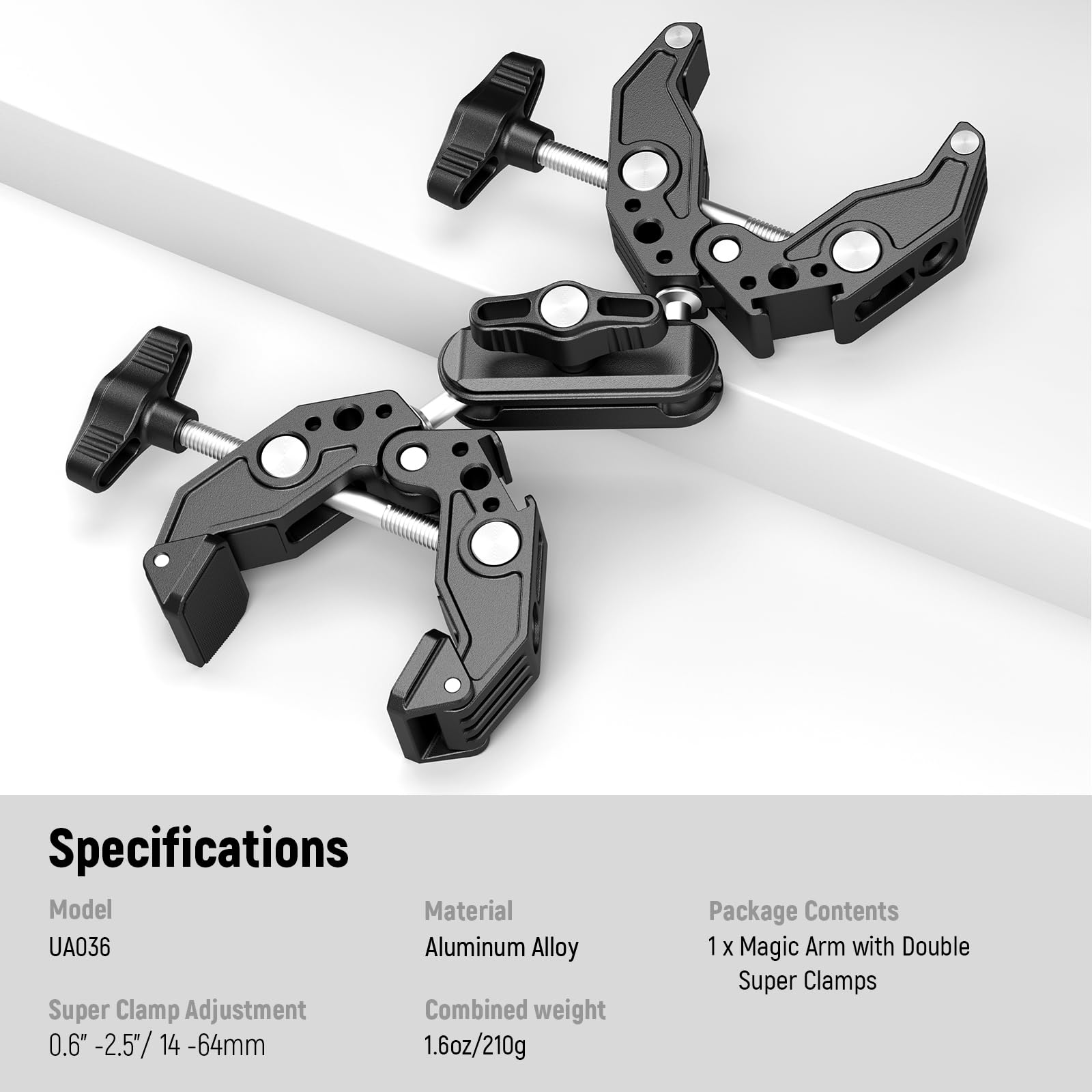Foto 8 pulgar | Soporte Para Cámara Neewer Double Super Clamp Con Magic Arm - Venta Internacional.