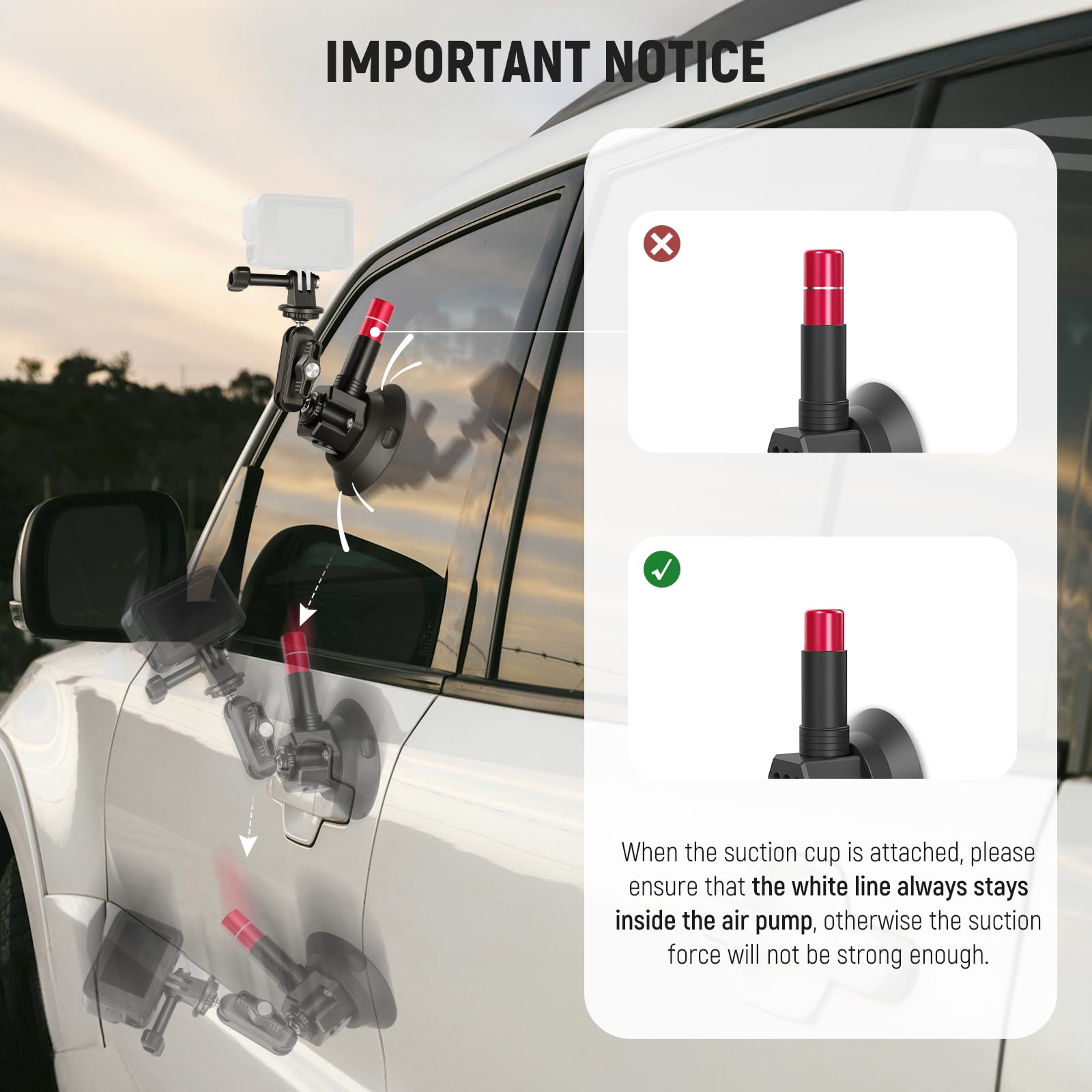 Foto 6 pulgar | Soporte Para Cámara Neewer Con Triple Ventosa Para Coche Y Soporte Para Teléfono - Venta Internacional.