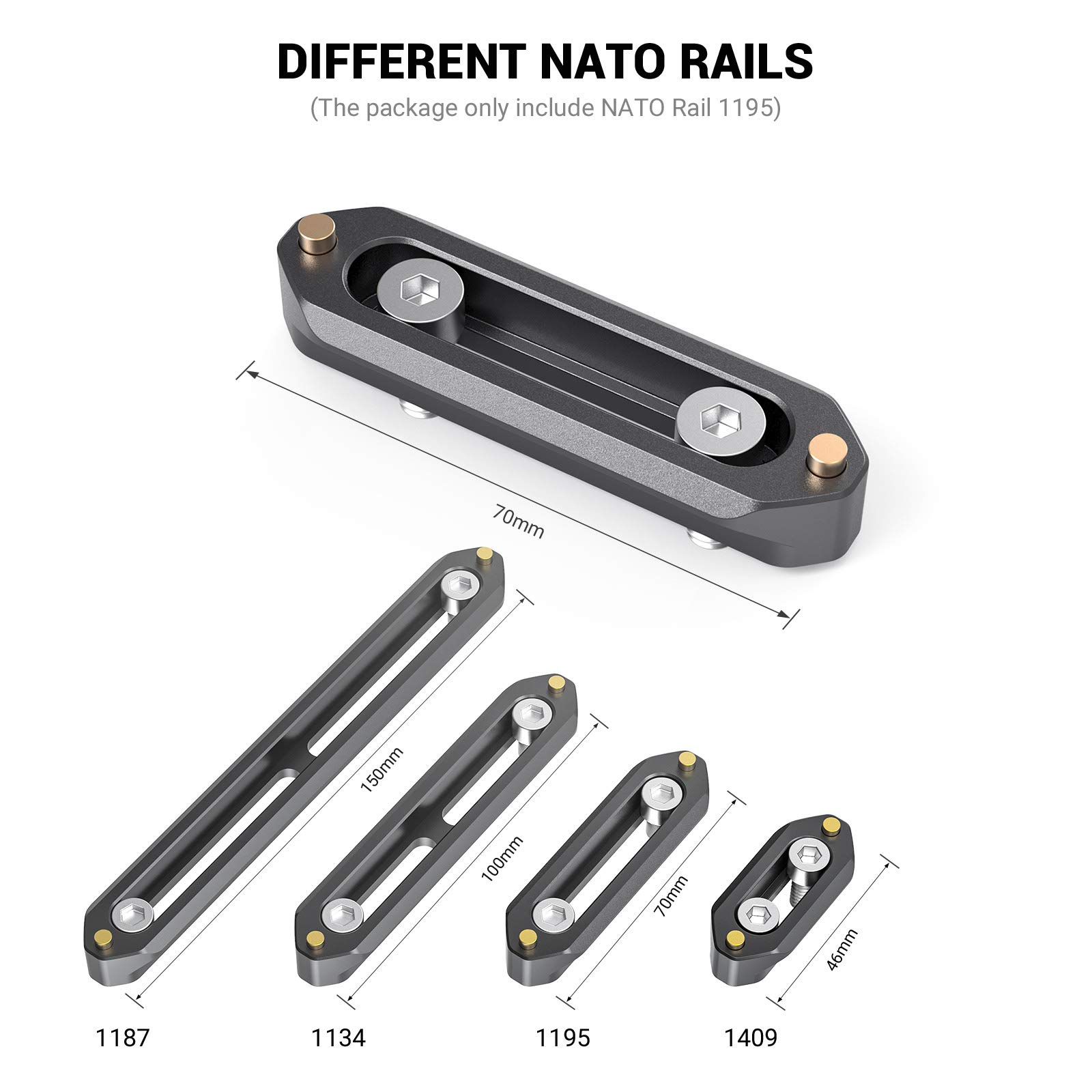 Foto 7 pulgar | Nato Rail Smallrig De 7 Cm De Largo Con Pasadores Con Resorte Para Red/bm - Venta Internacional.