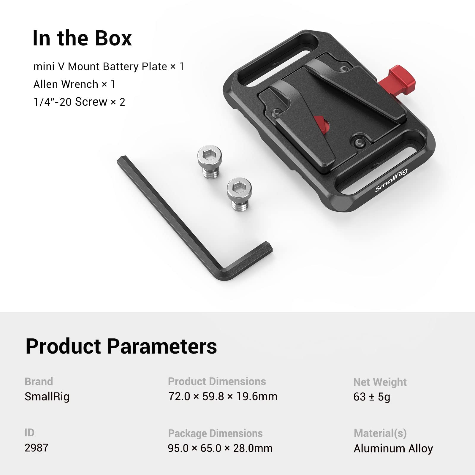 Foto 6 | Placa De Batería V-lock Mount Smallrig Mini V Mount 2987 - Venta Internacional.