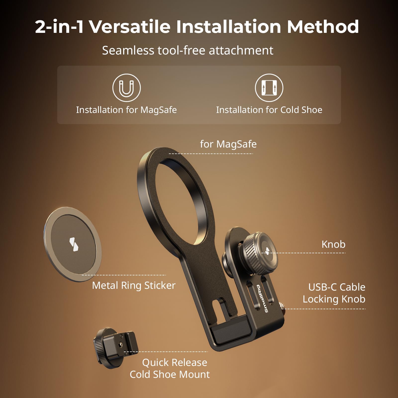 Foto 4 pulgar | Soporte De Montaje 2 En 1 Para Ssd Holder Smallrig Para Magsafe Con Almeja - Venta Internacional.