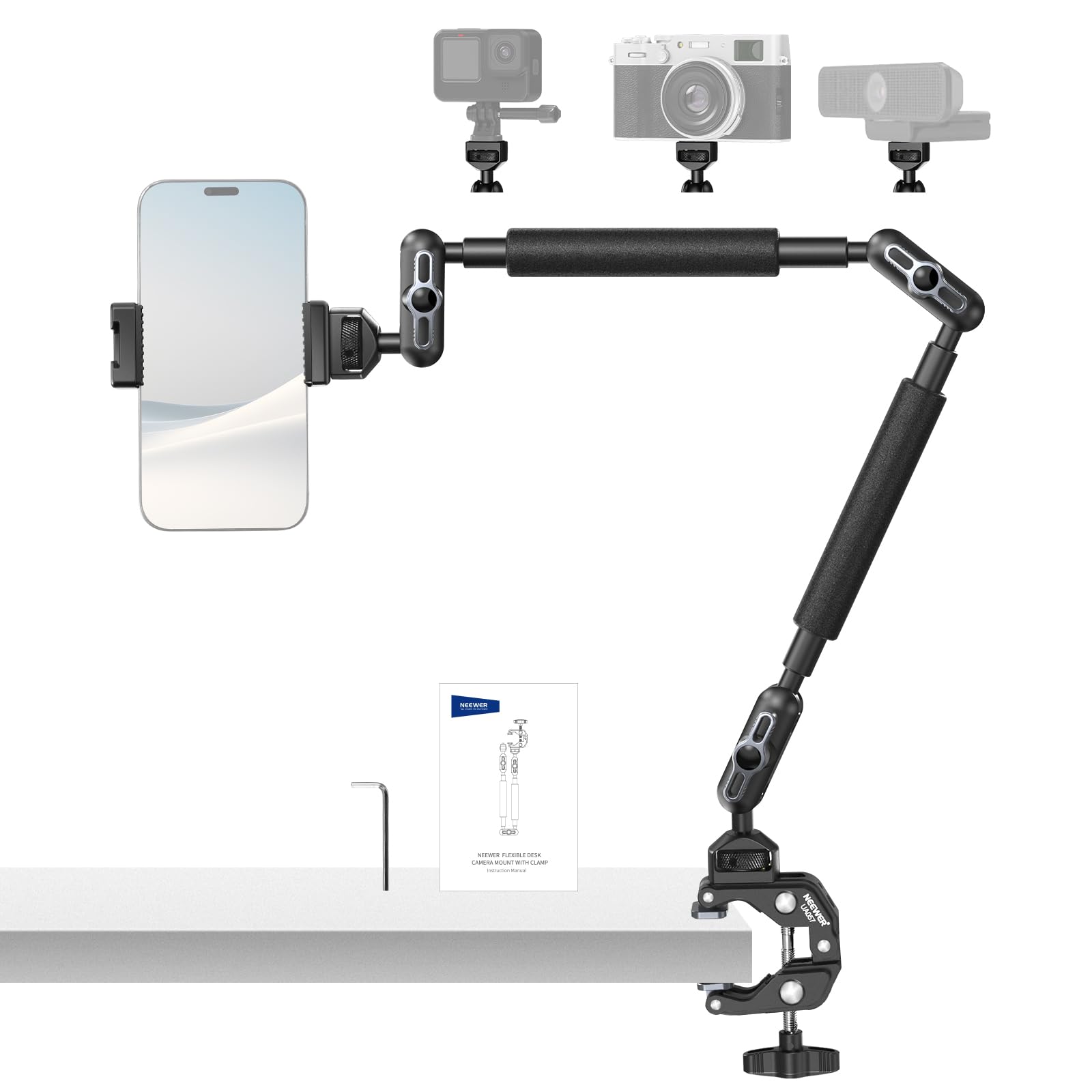 Foto 1 | Soporte De Cámara Neewer 22 Magic Arm Con Abrazadera De Escritorio En C Para Arri - Venta Internacional.