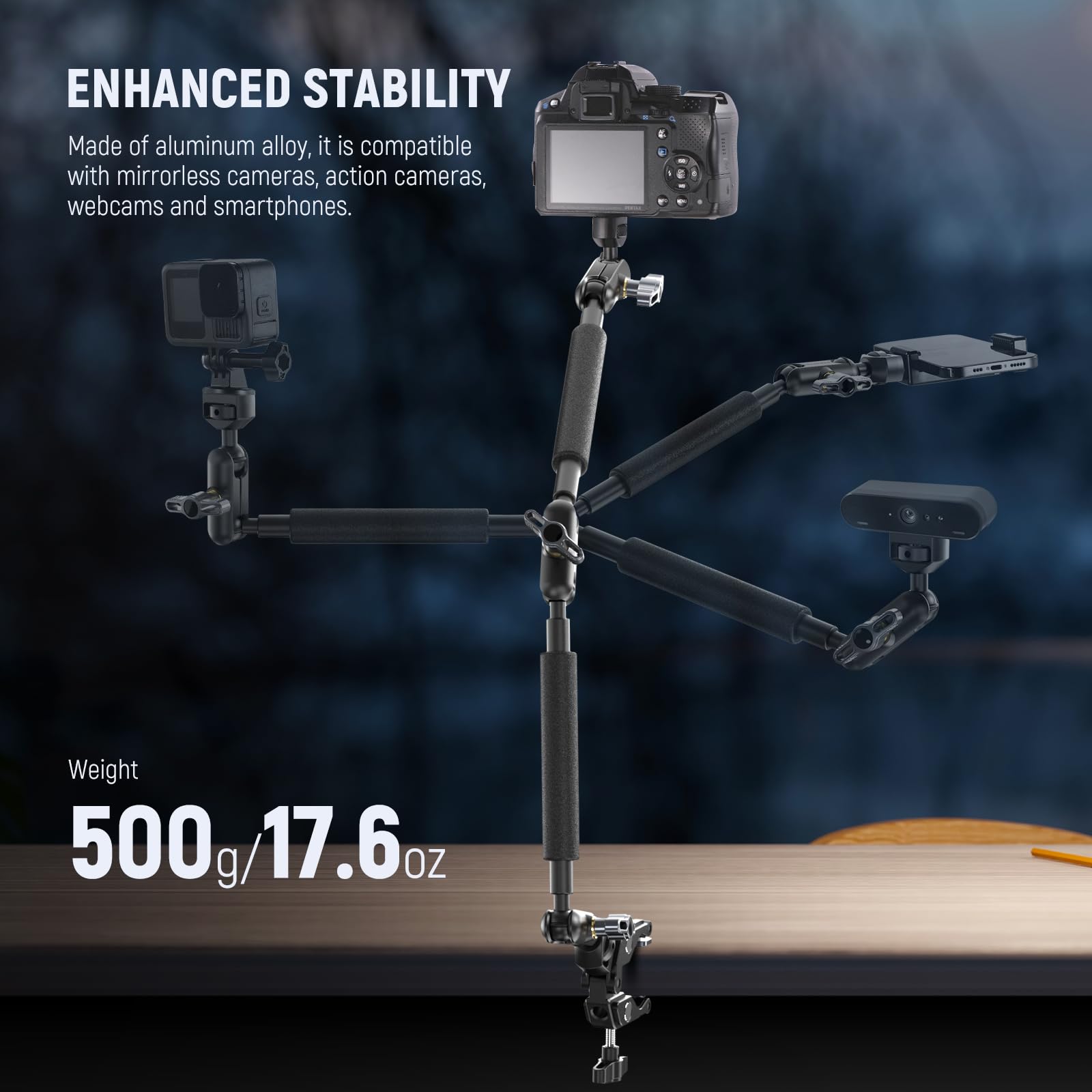 Foto 2 | Soporte De Cámara Neewer 22 Magic Arm Con Abrazadera De Escritorio En C Para Arri - Venta Internacional.