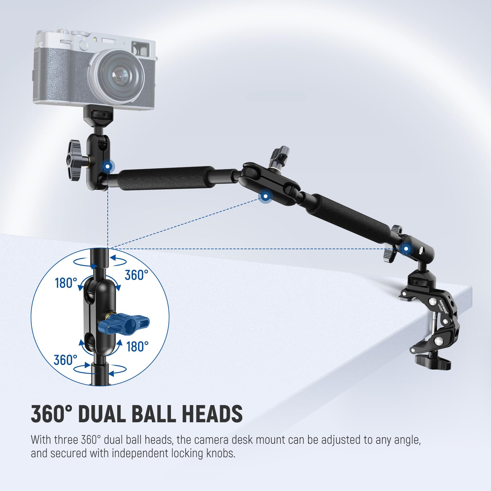 Foto 3 | Soporte De Cámara Neewer 22 Magic Arm Con Abrazadera De Escritorio En C Para Arri - Venta Internacional.