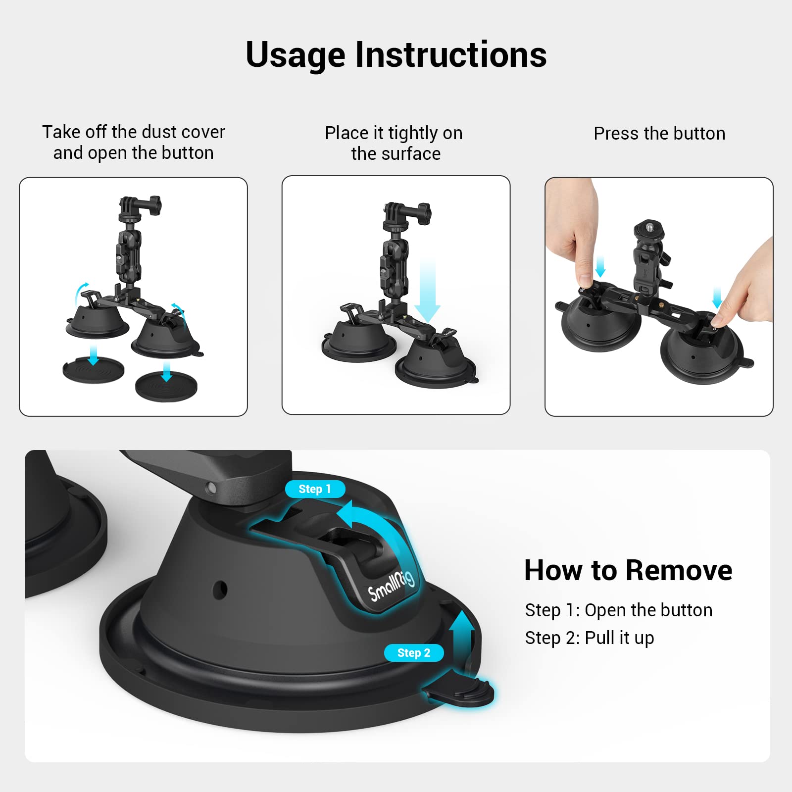 Foto 6 pulgar | Soporte Con Ventosa Para Cámara Smallrig 3566 Para Gopro Y Sony Dslr - Venta Internacional.