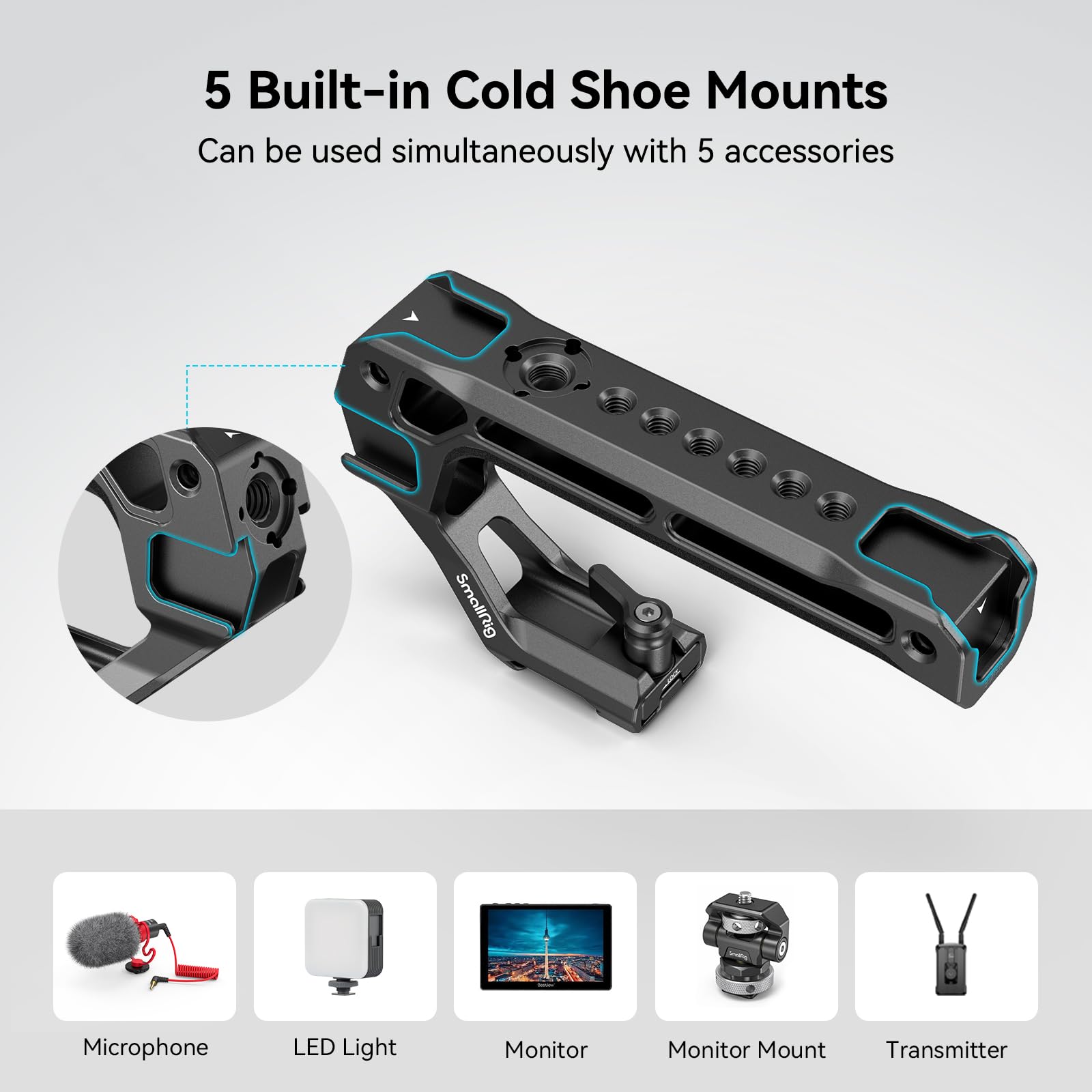 Foto 5 pulgar | Empuñadura Tipo Nato Ligera Smallrig Con Asa Superior Para Cámara Réflex Digital - Venta Internacional.