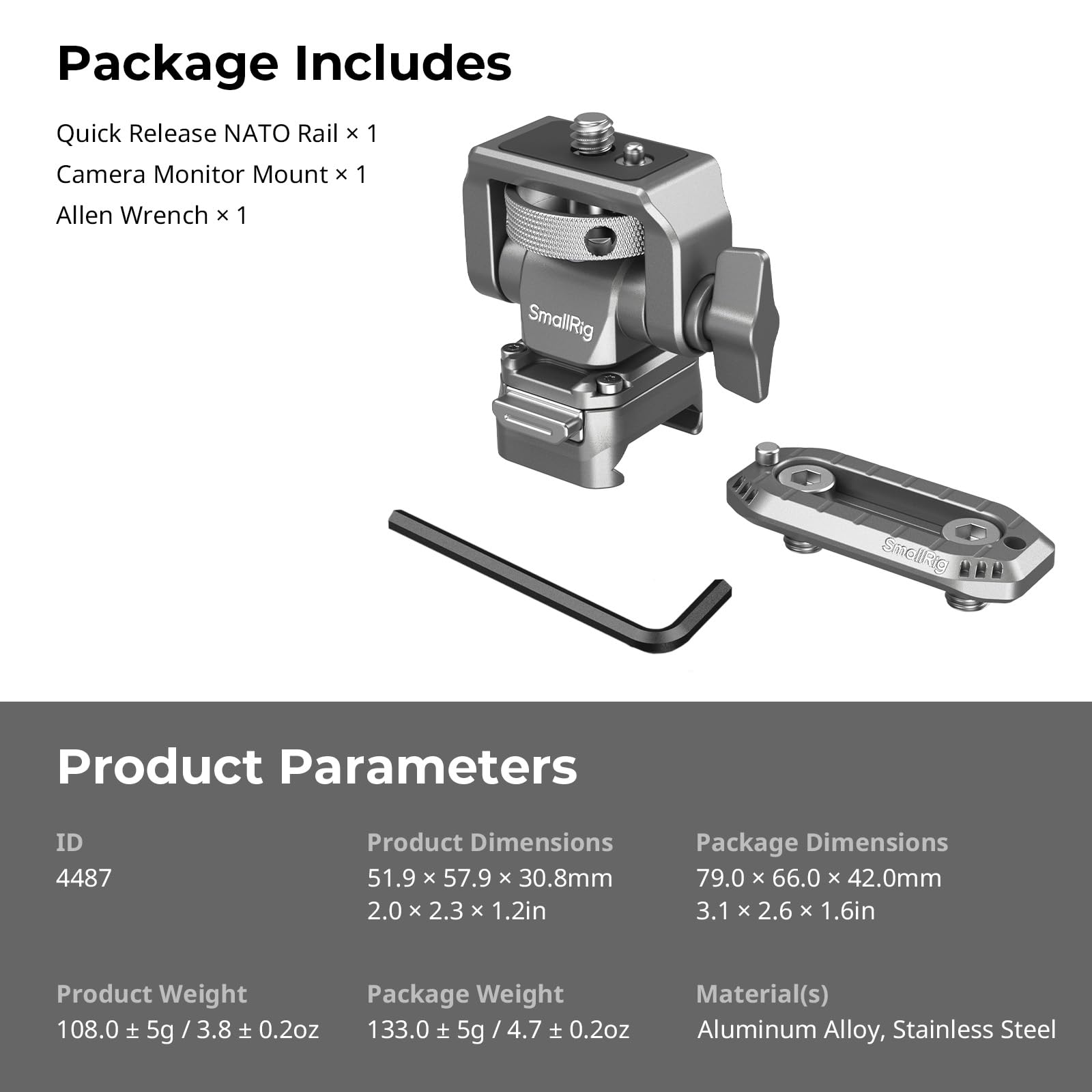 Foto 8 pulgar | Soporte Para Cámara Y Monitor Smallrig Hawklock H21-4487, 2,5 Kg - Venta Internacional.