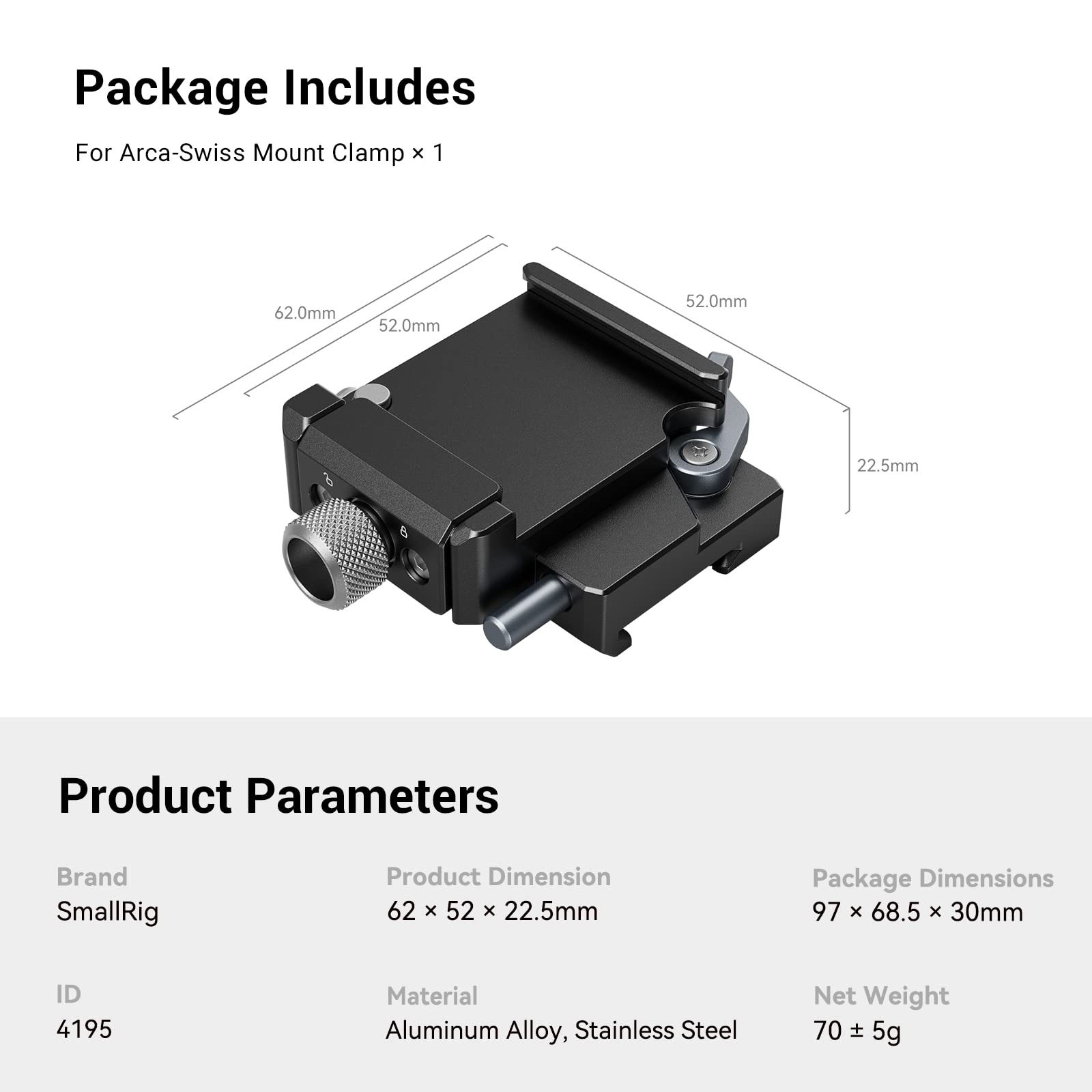 Foto 7 | Pinza De Liberación Rápida Smallrig Rs 3 Mini Para Dji Rs 3 Mini - Venta Internacional.