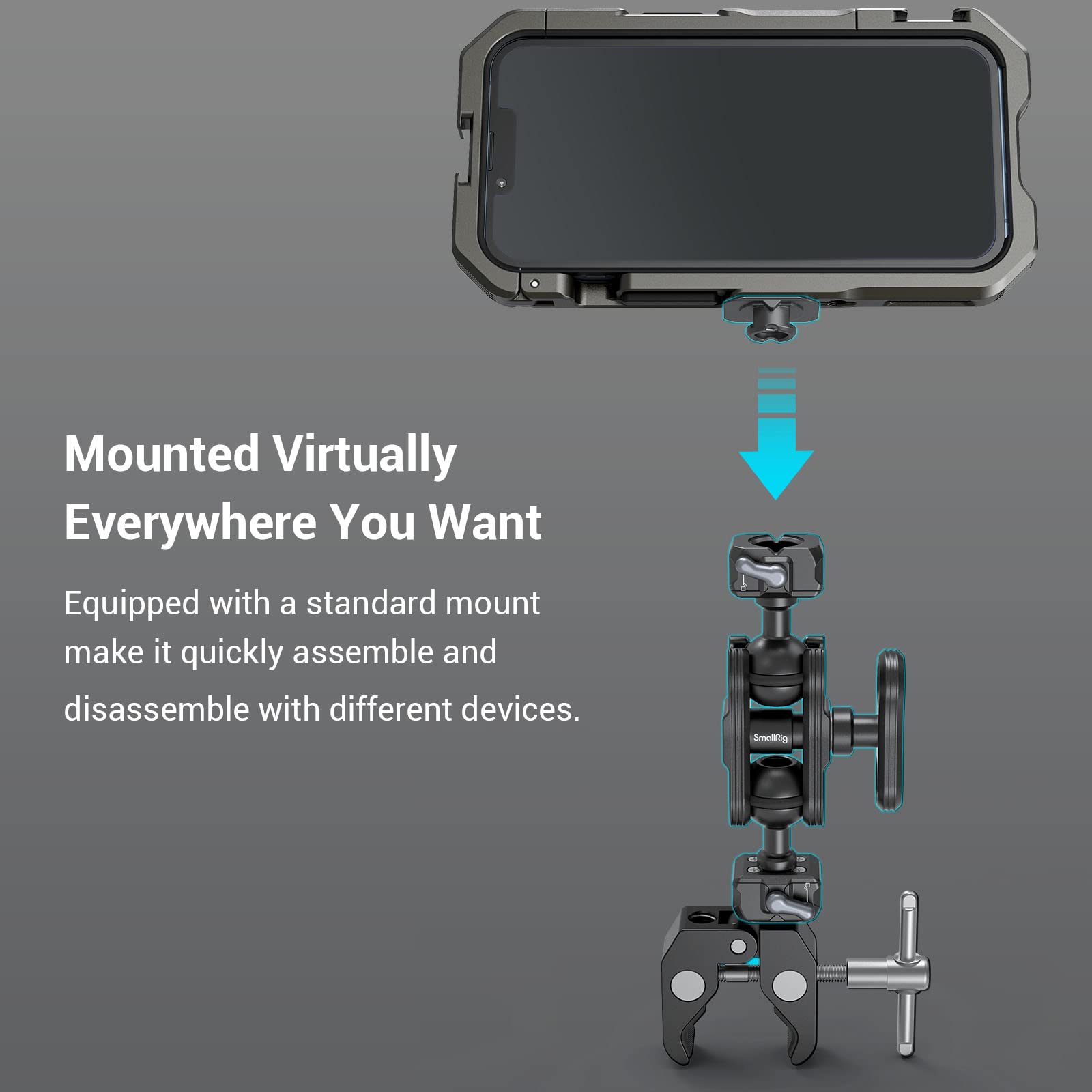 Foto 6 pulgar | Brazo Mágico Con Forma De Rótula De Liberación Rápida  Rotación De 360°  Smallrig - Venta Internacional.