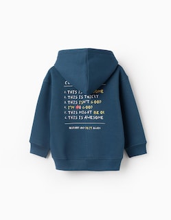 Foto 4 | Chaqueta Con Capucha Perchada Para Niño Art Turquesa Zippy