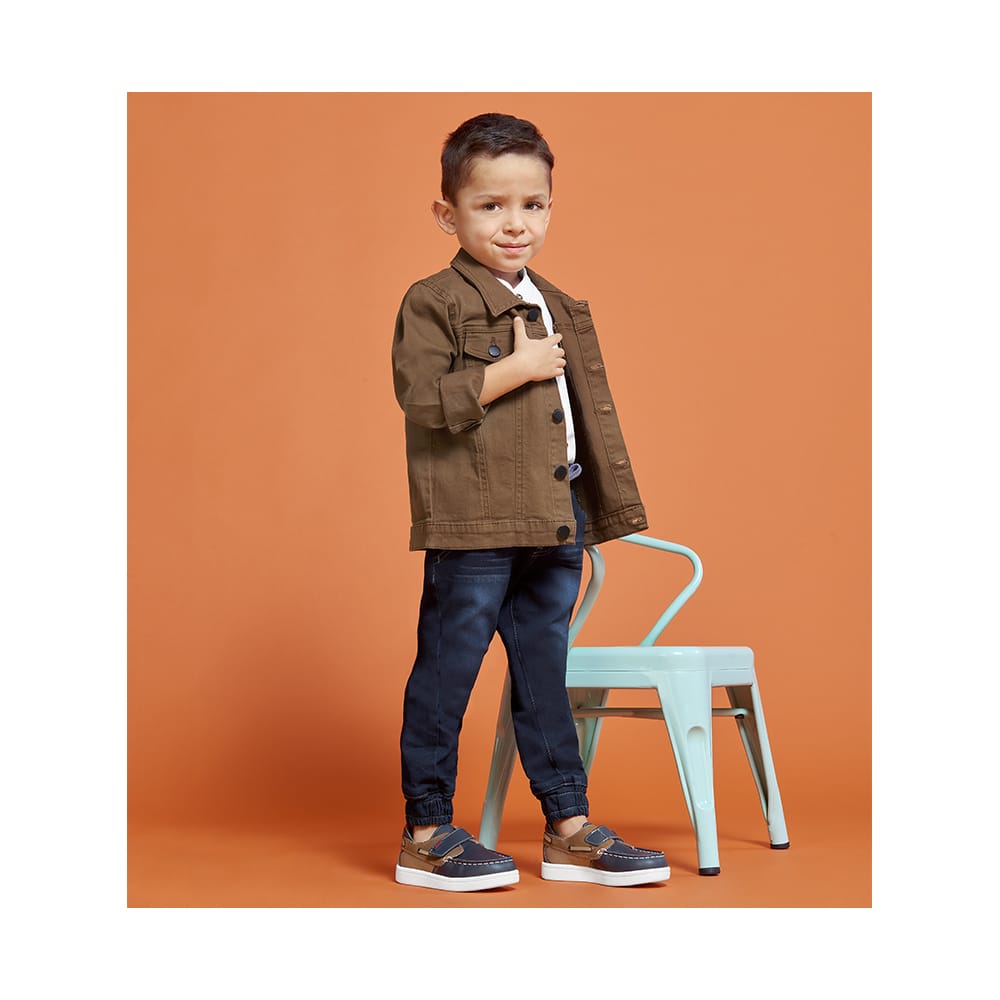 Foto 5 pulgar | Chamarra Audaz Para Niño De Algodón Miel Con Botones Metálicos