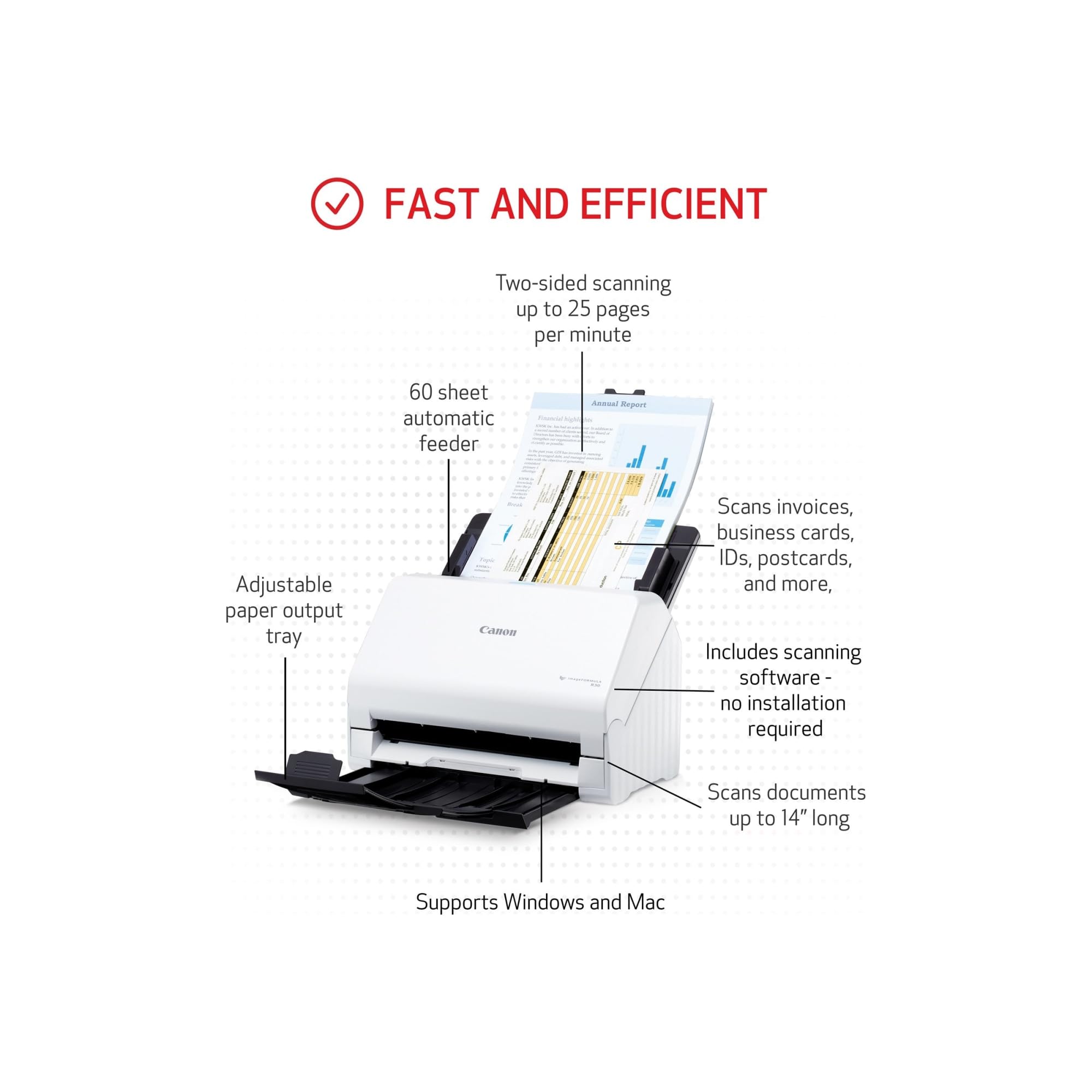 Foto 3 | Escáner De Documentos De Oficina Canon Imageformula R30 - Venta Internacional.