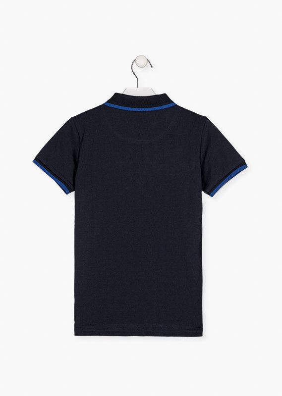 Foto 4 pulgar | Camiseta Tipo Polo Azul Marino Para Niño Losan