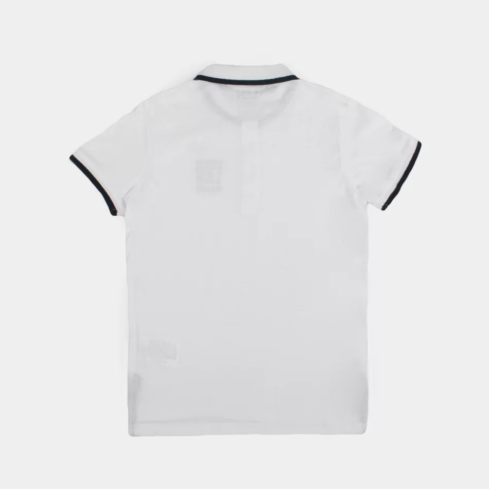 Foto 4 pulgar | Playera Tipo Polo Blanco Para Niño Losan