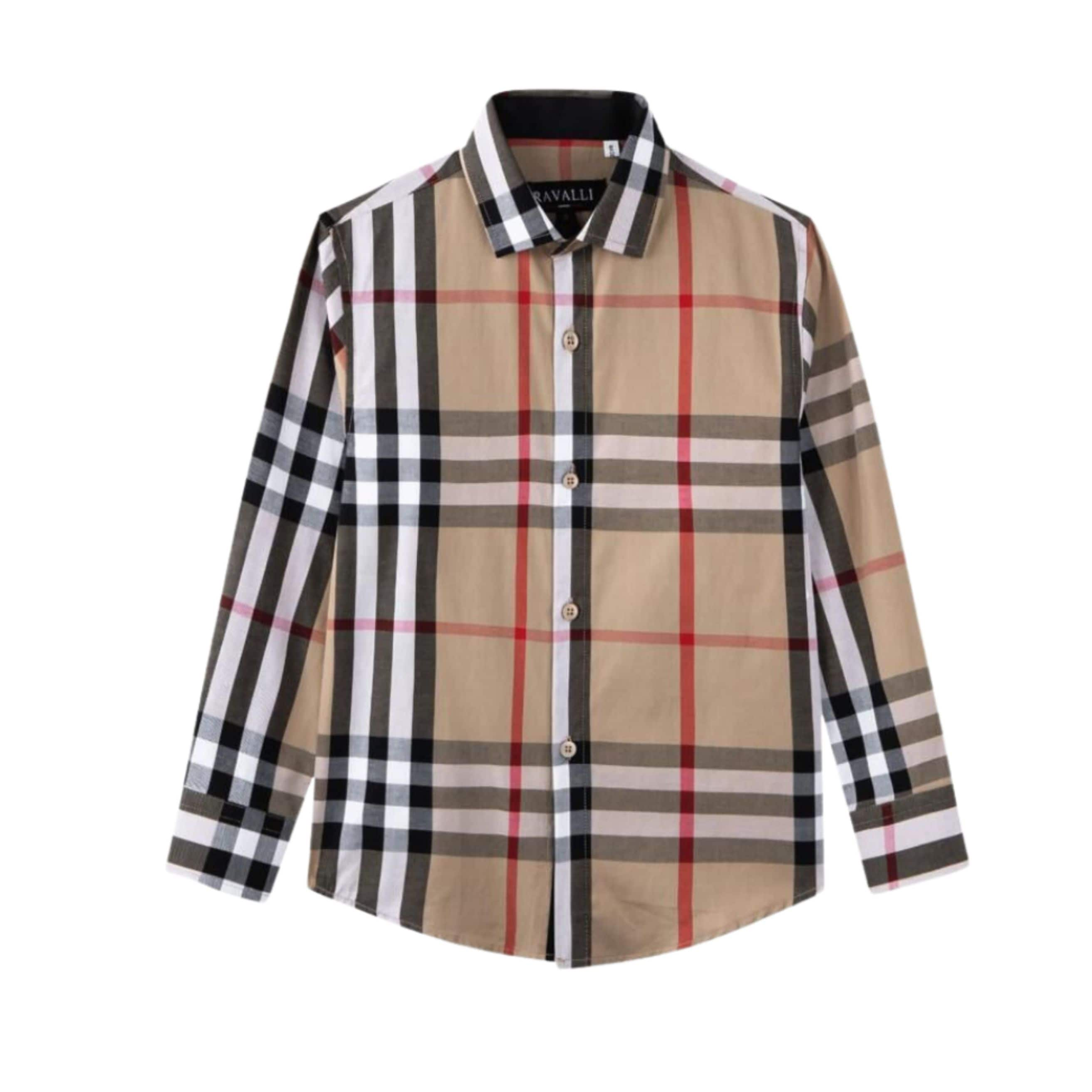 Camisa De Ni o Manga Larga Marca Ravalli Color Kakhi Ksh 450 58