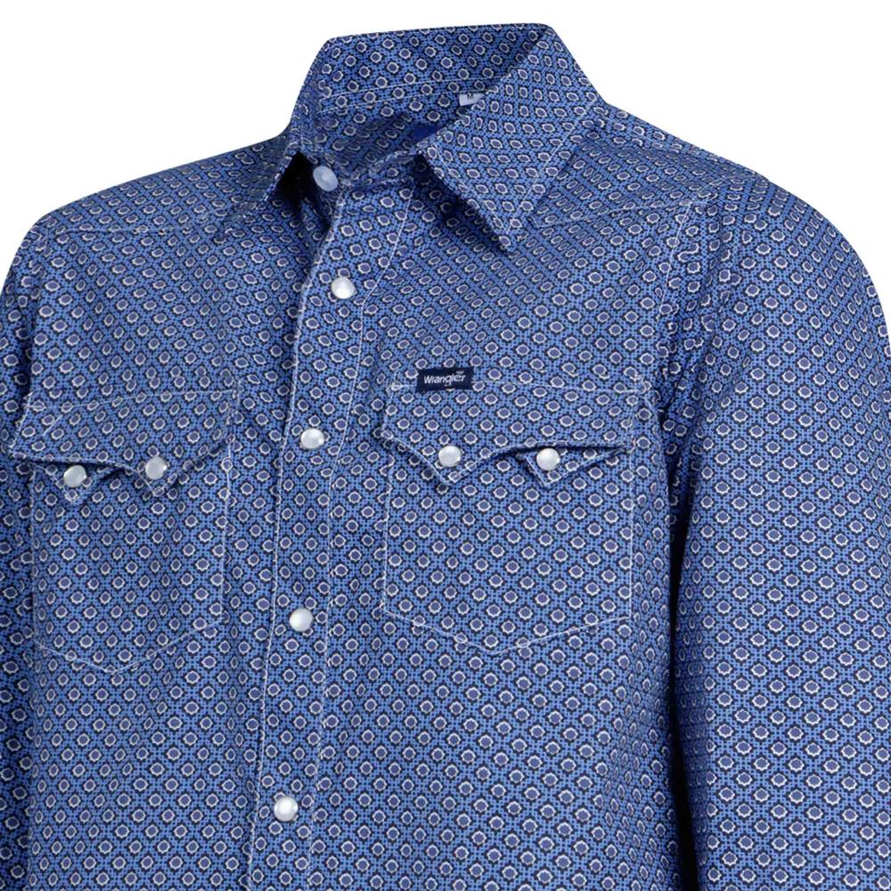 Foto 4 | Camisa Vaquera Wrangler Slim Fit color Azul Manga Larga para Niño