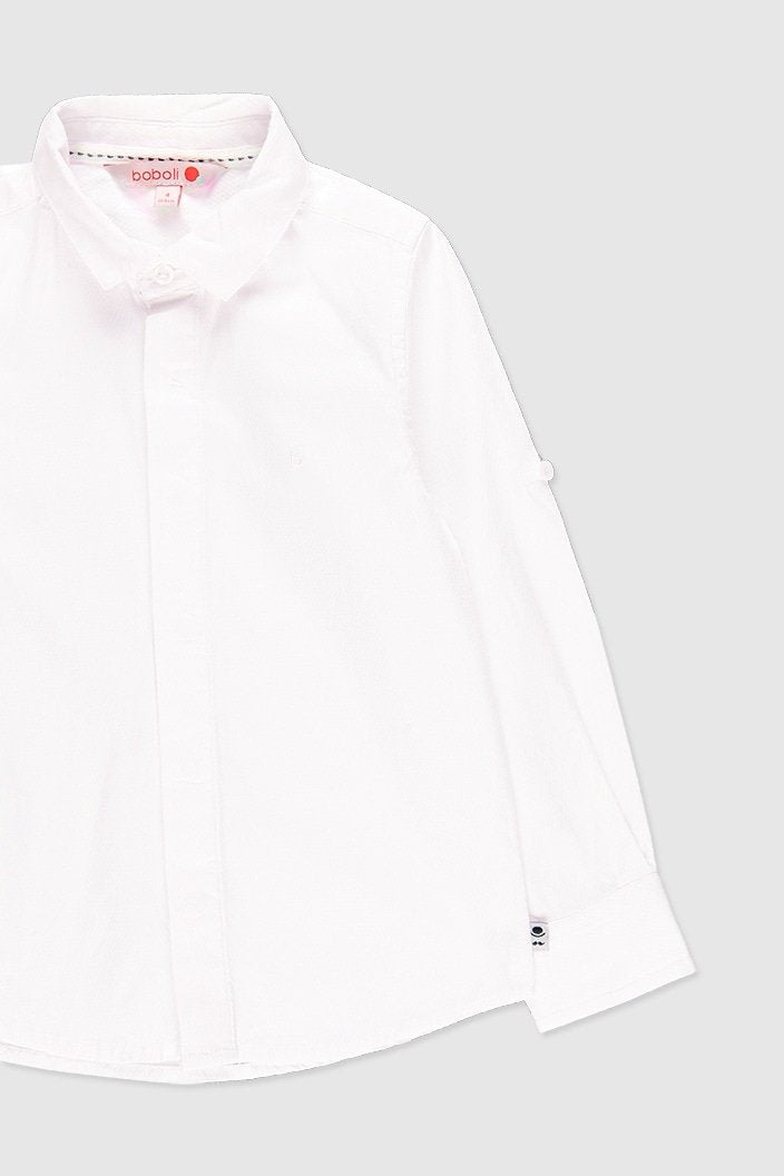 Foto 2 | Camisa de Lino Boboli Blanca con Moño Slim Fit para Niño